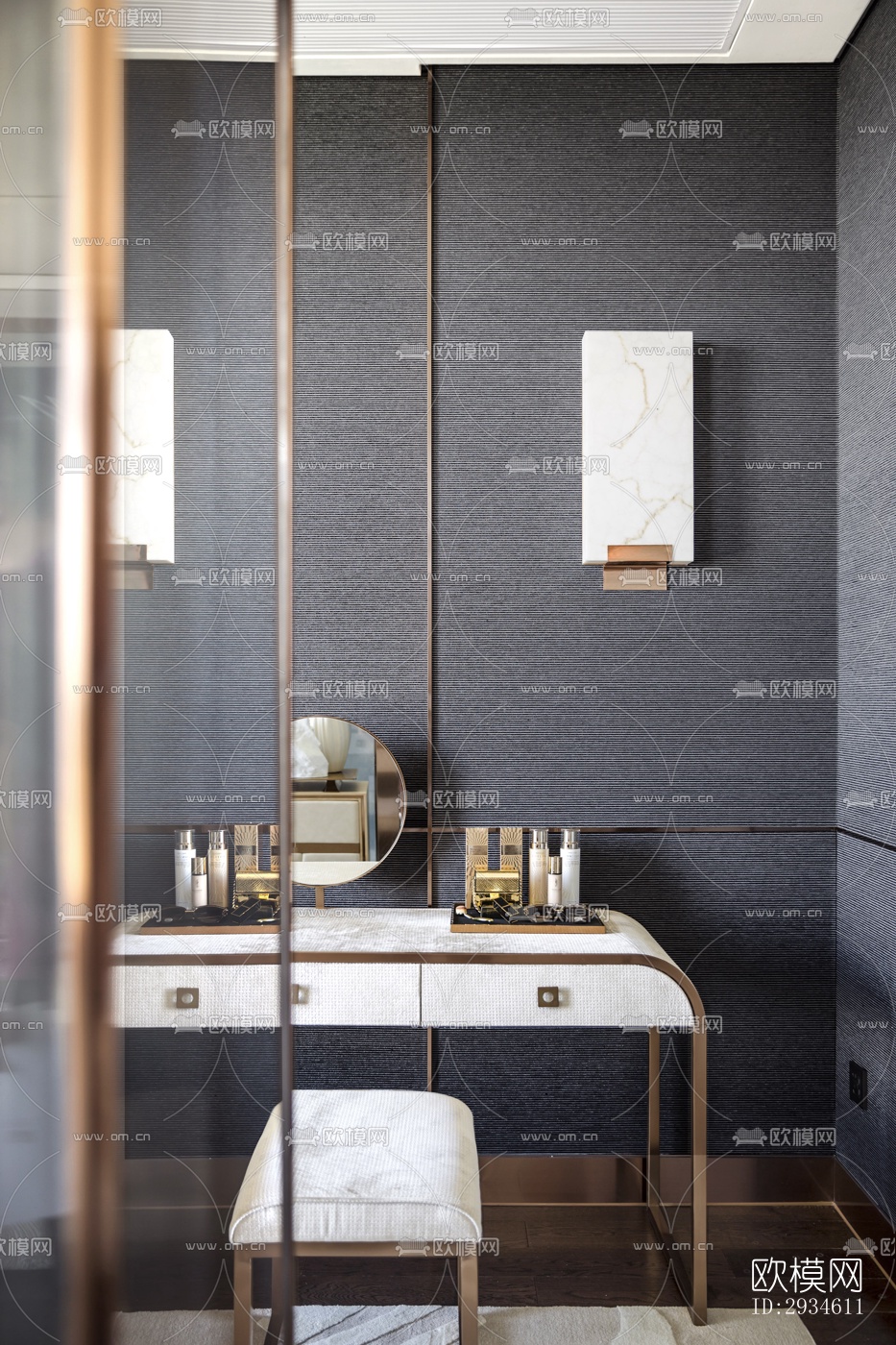 新中式平层效果图下载（渲染图12）