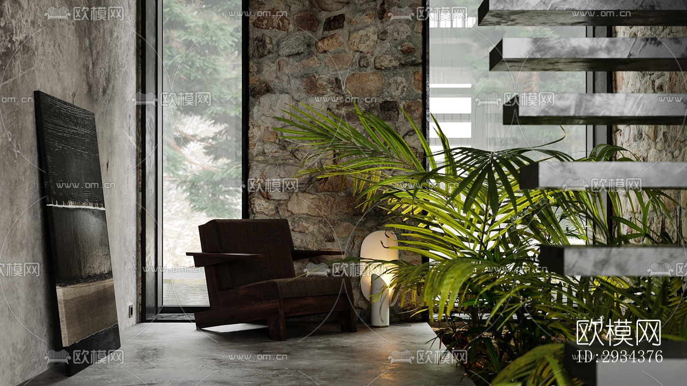 侘寂平层效果图下载（渲染图5）