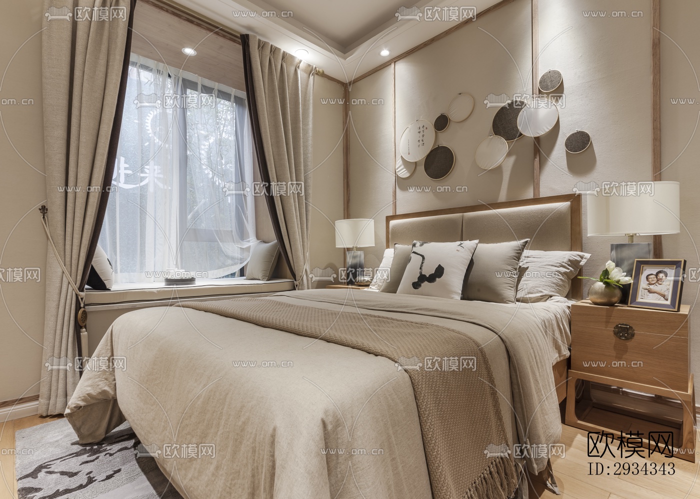 中式平层效果图下载（渲染图15）