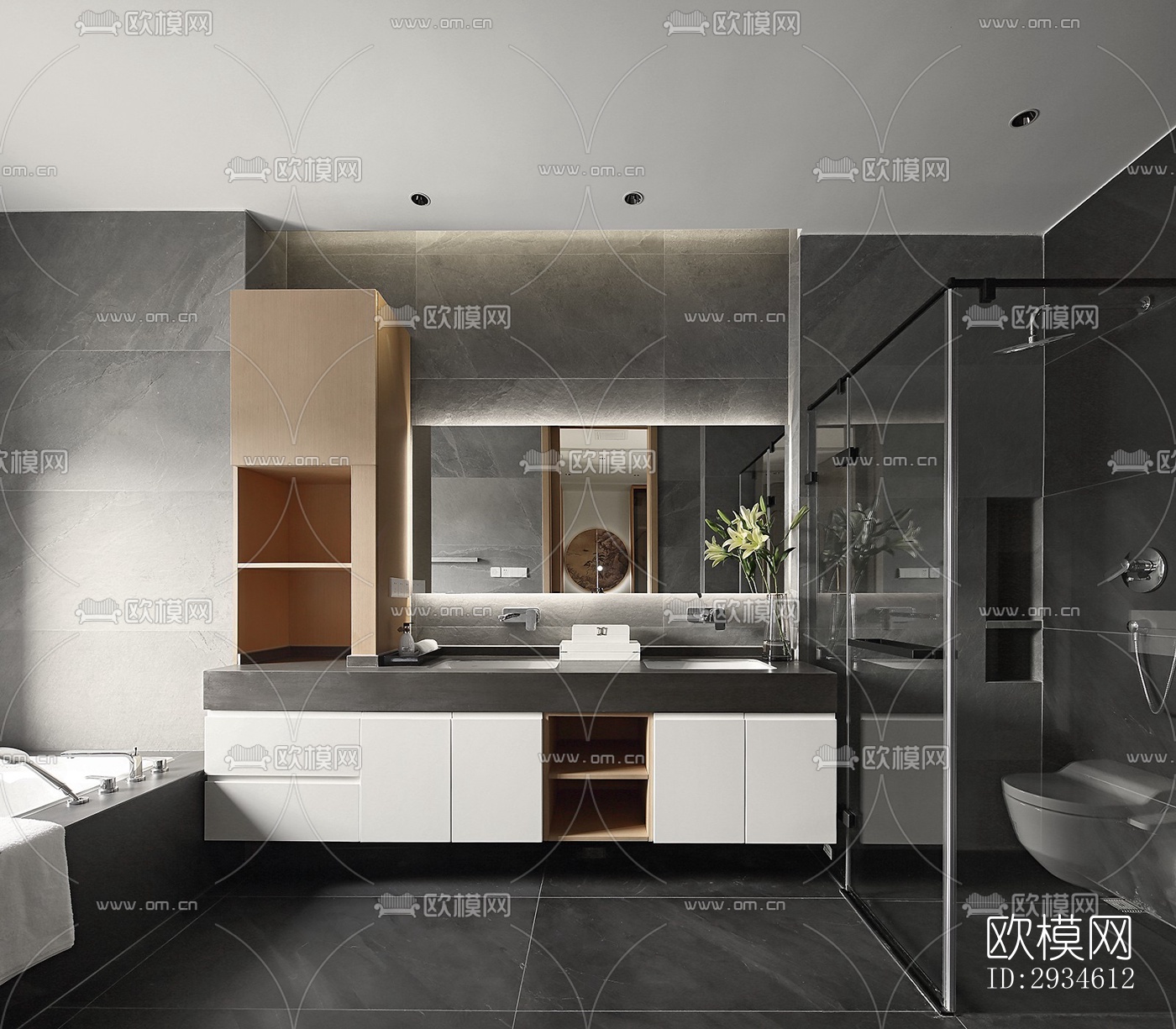 新中式平层效果图下载（渲染图6）