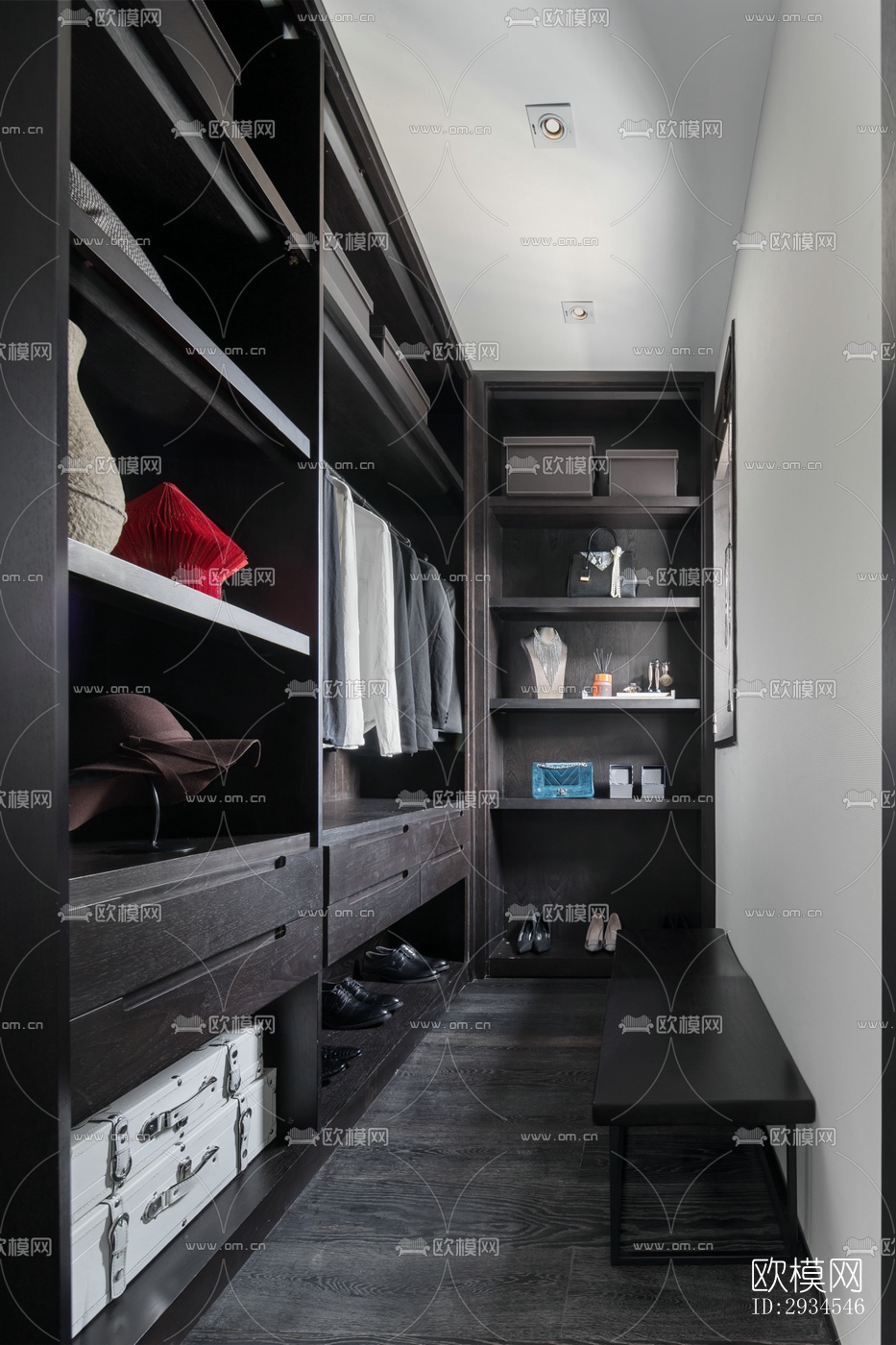 新中式平层效果图下载（渲染图12）