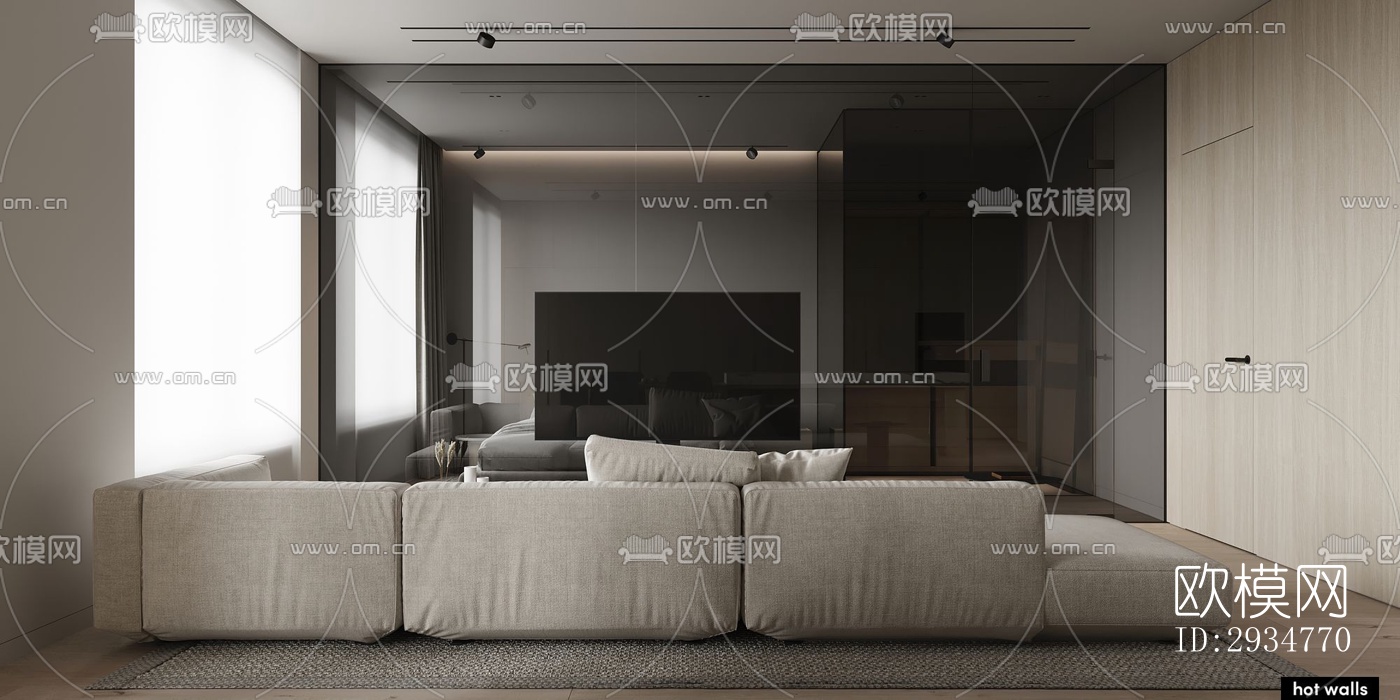 现代平层效果图下载（渲染图5）