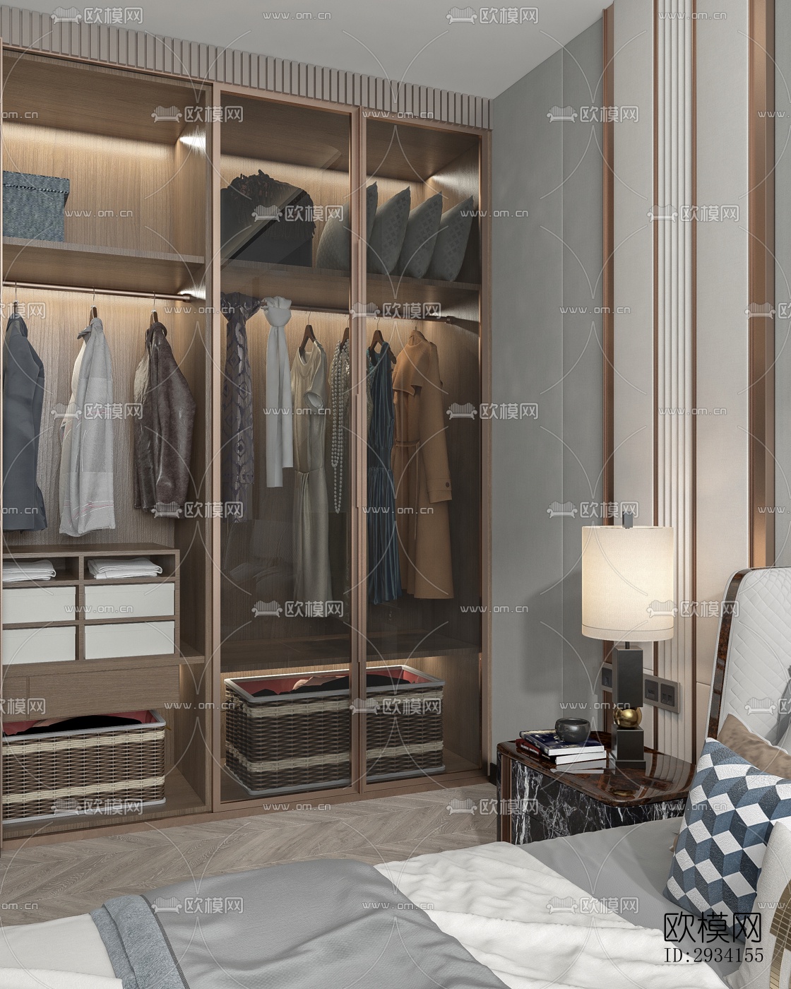 高级灰别墅效果图下载（渲染图13）