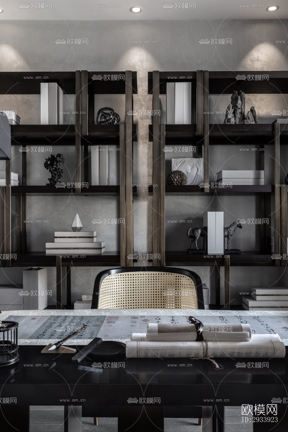 新中式别墅效果图下载（渲染图9）