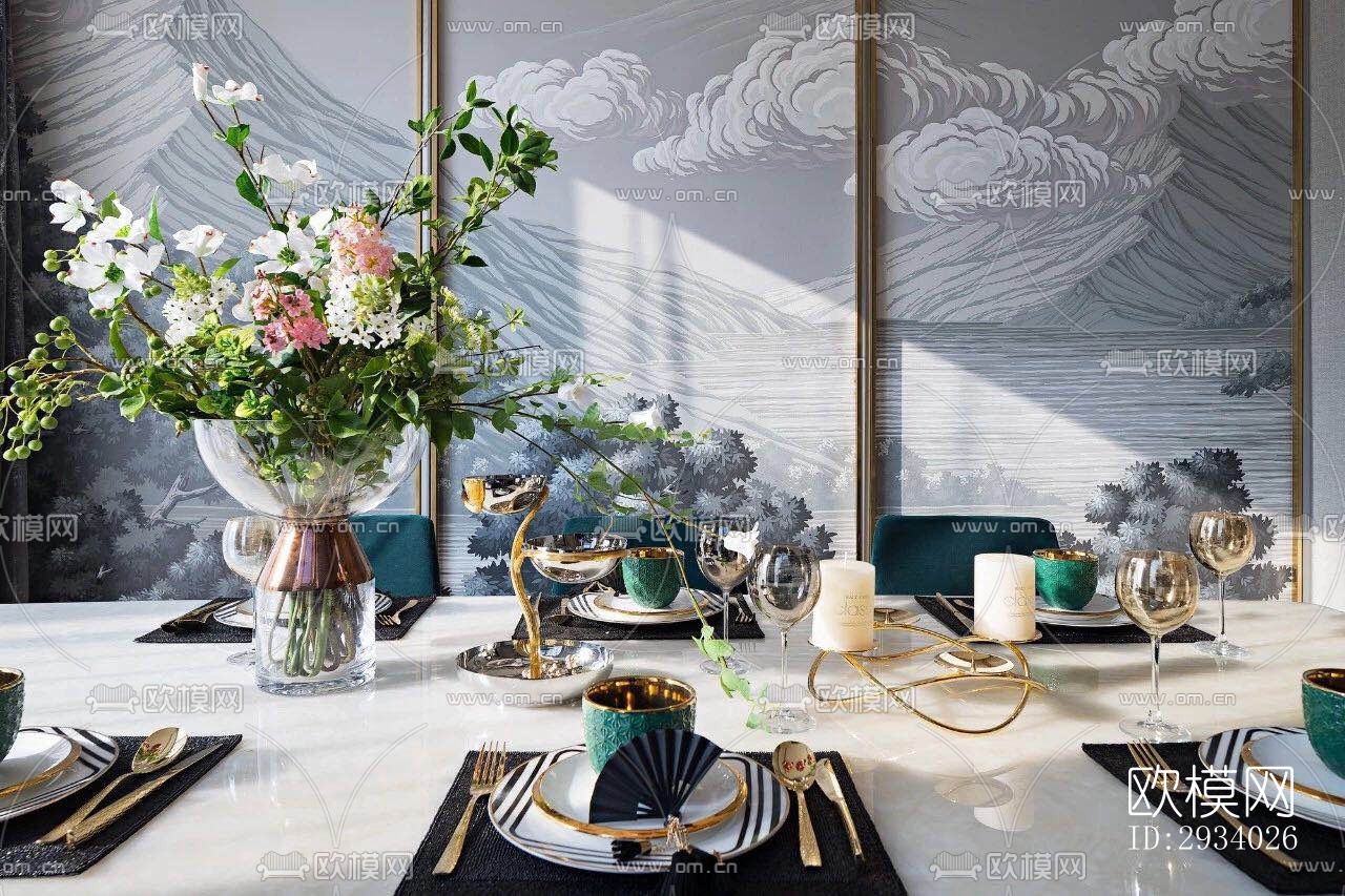 新中式别墅效果图下载（渲染图13）