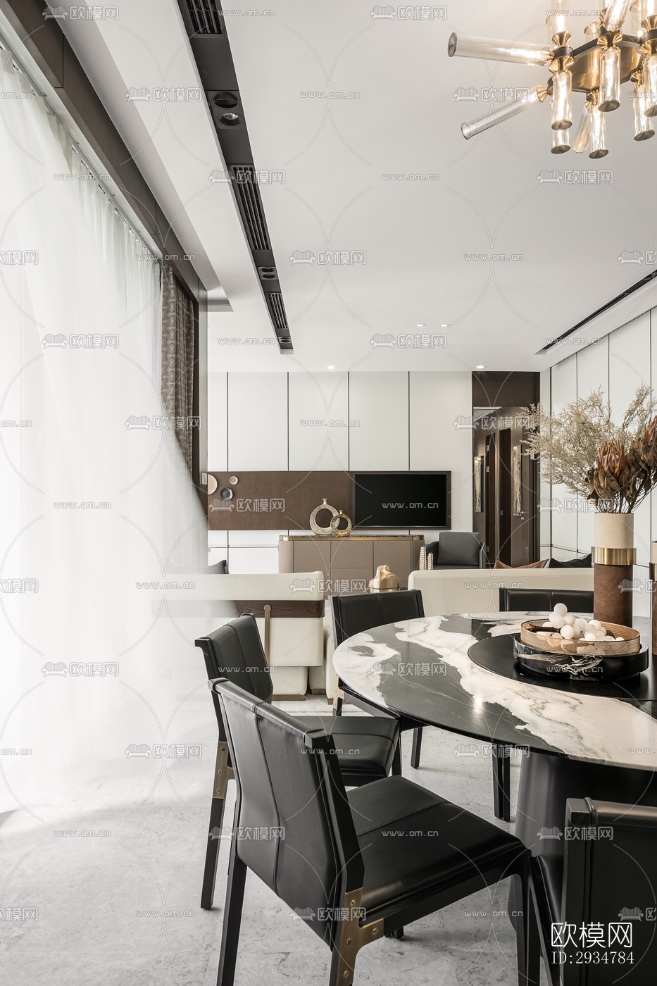 现代平层效果图下载（渲染图18）