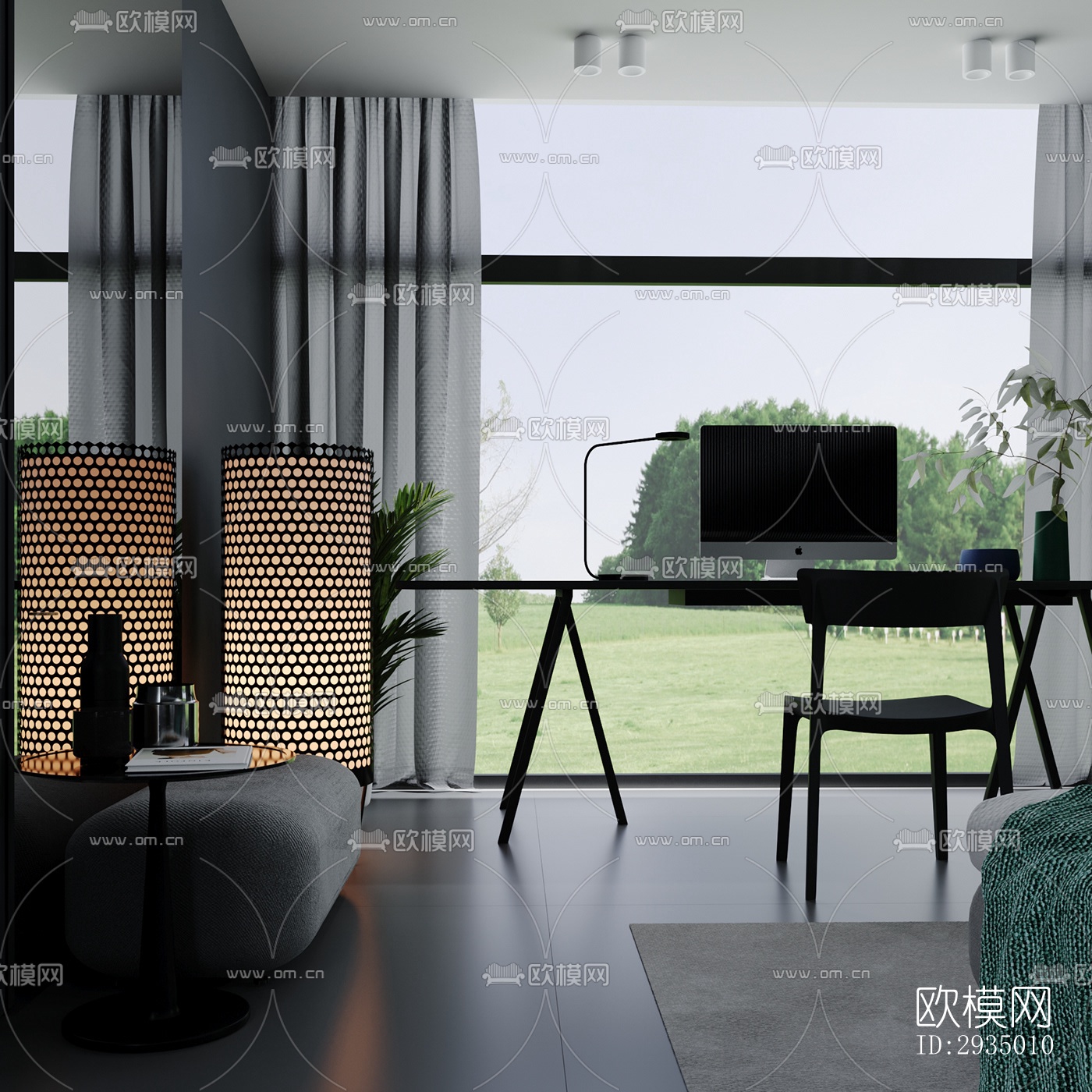 现代平层效果图下载（渲染图5）