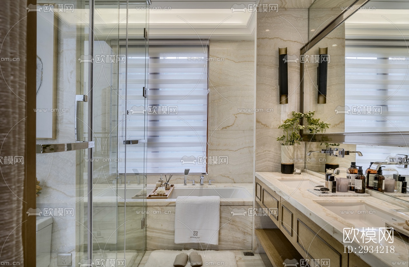 新中式复式效果图下载（渲染图8）