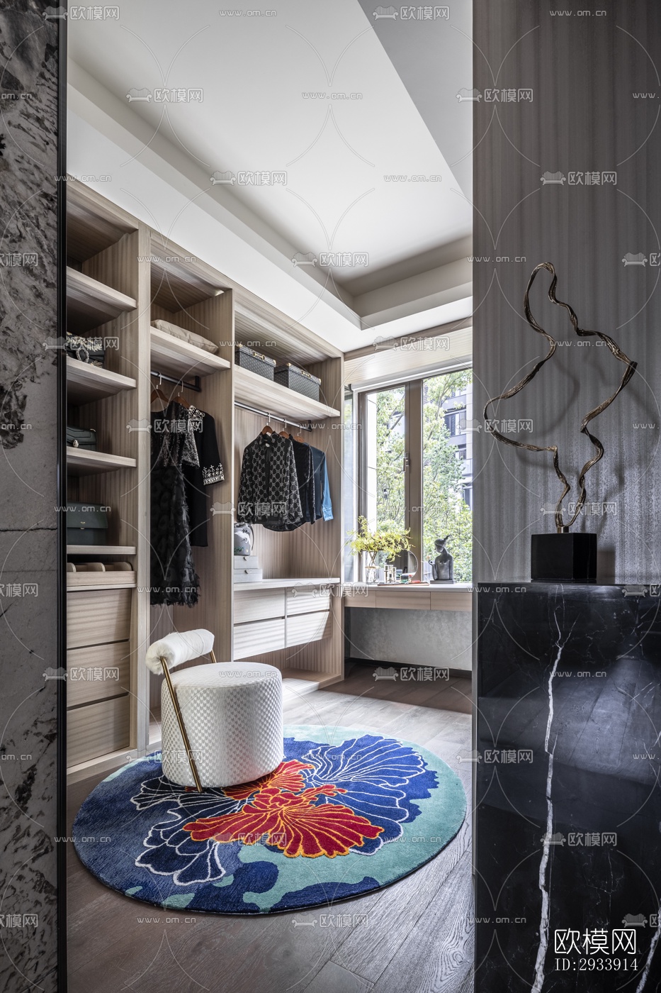 新中式别墅效果图下载（渲染图7）