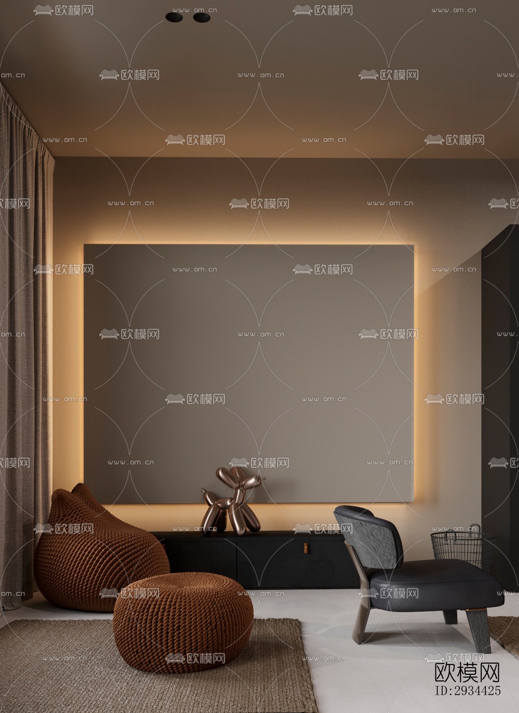 北欧平层效果图下载（渲染图10）