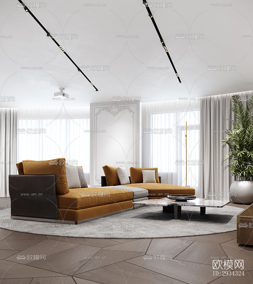 现代复式效果图下载（渲染图15）