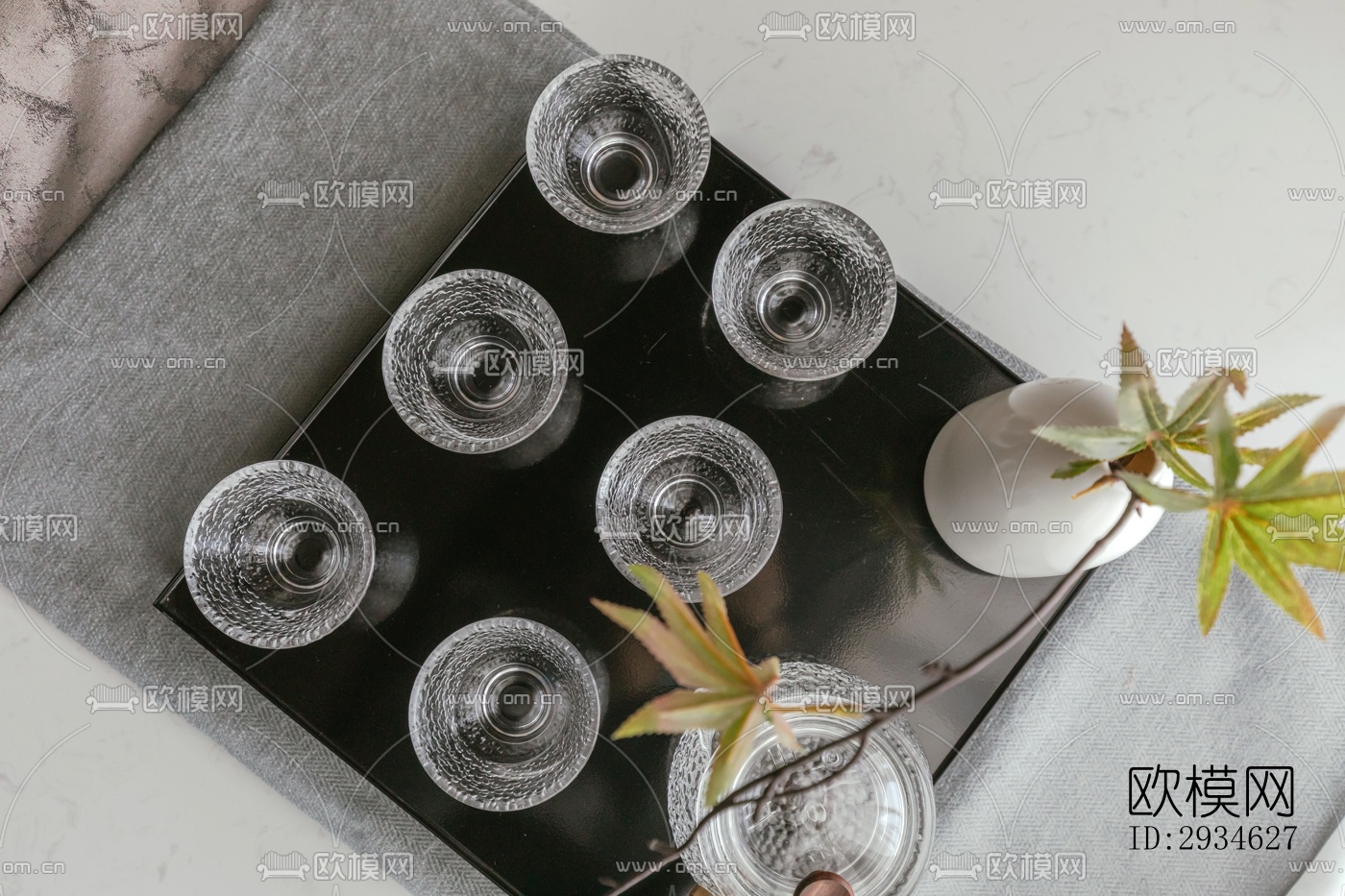 新中式平层效果图下载（渲染图4）