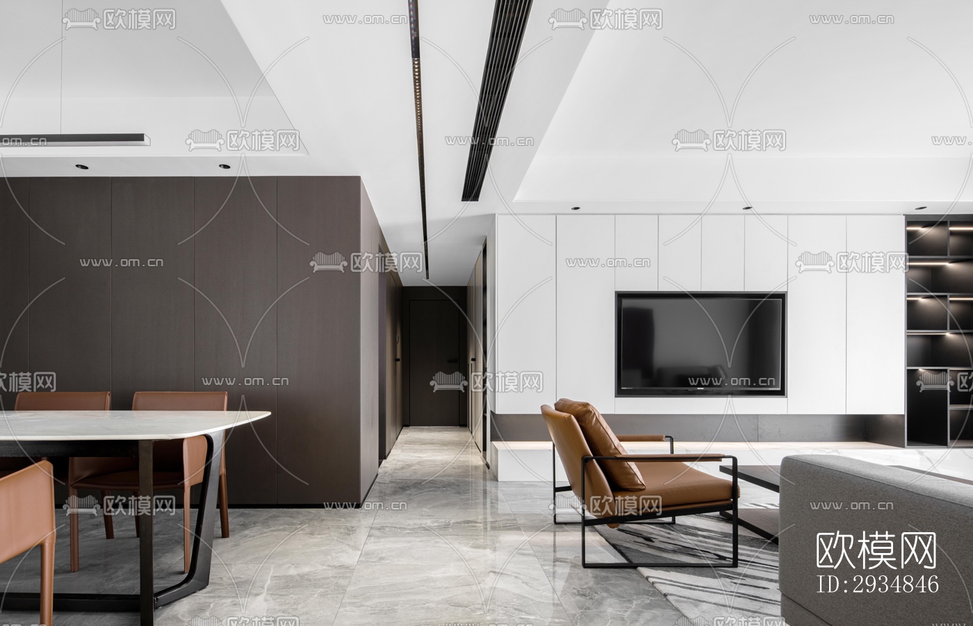 现代平层效果图下载（渲染图17）