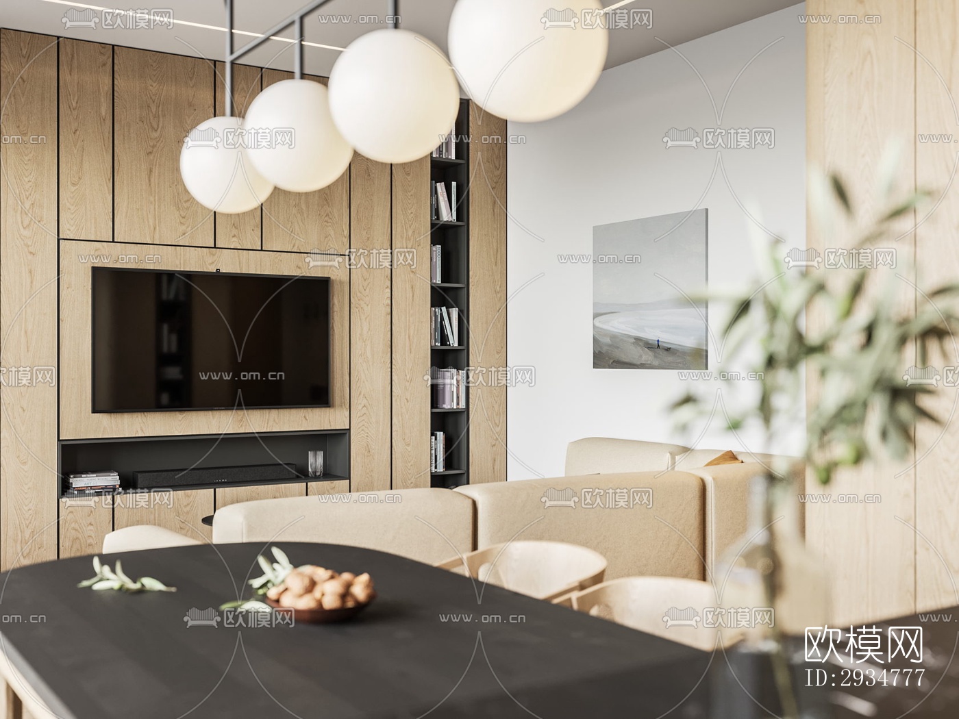 现代平层效果图下载（渲染图19）