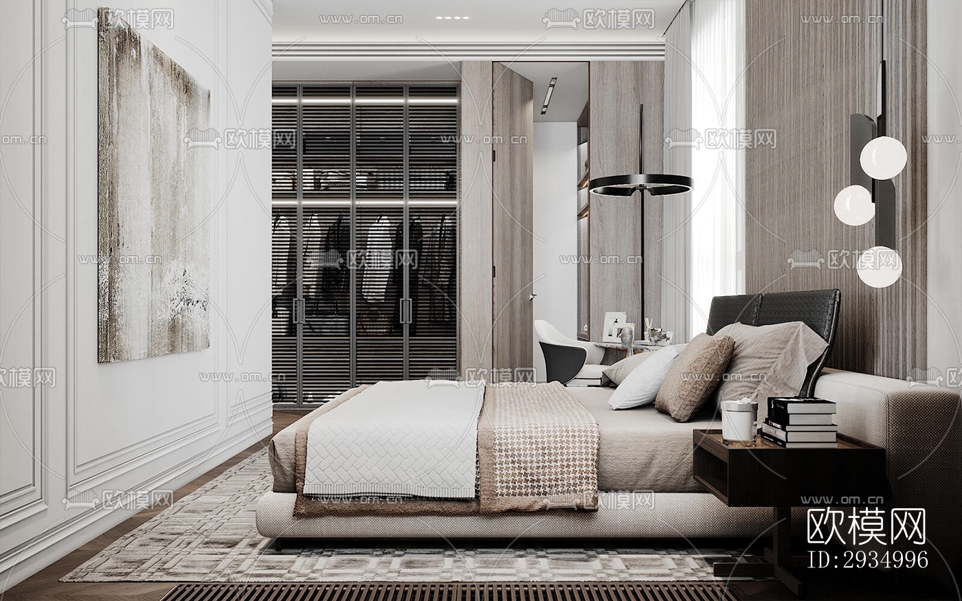 现代平层效果图下载（渲染图11）