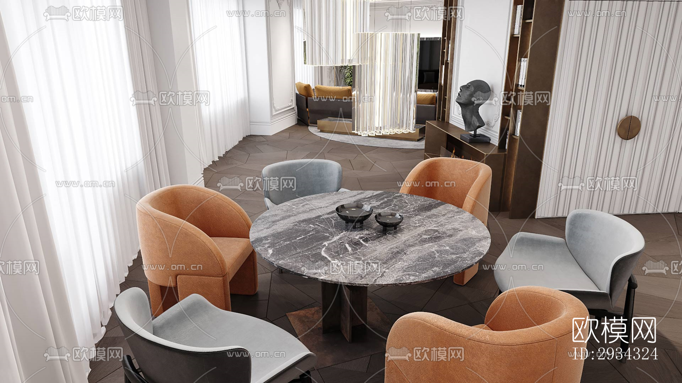 现代复式效果图下载（渲染图5）