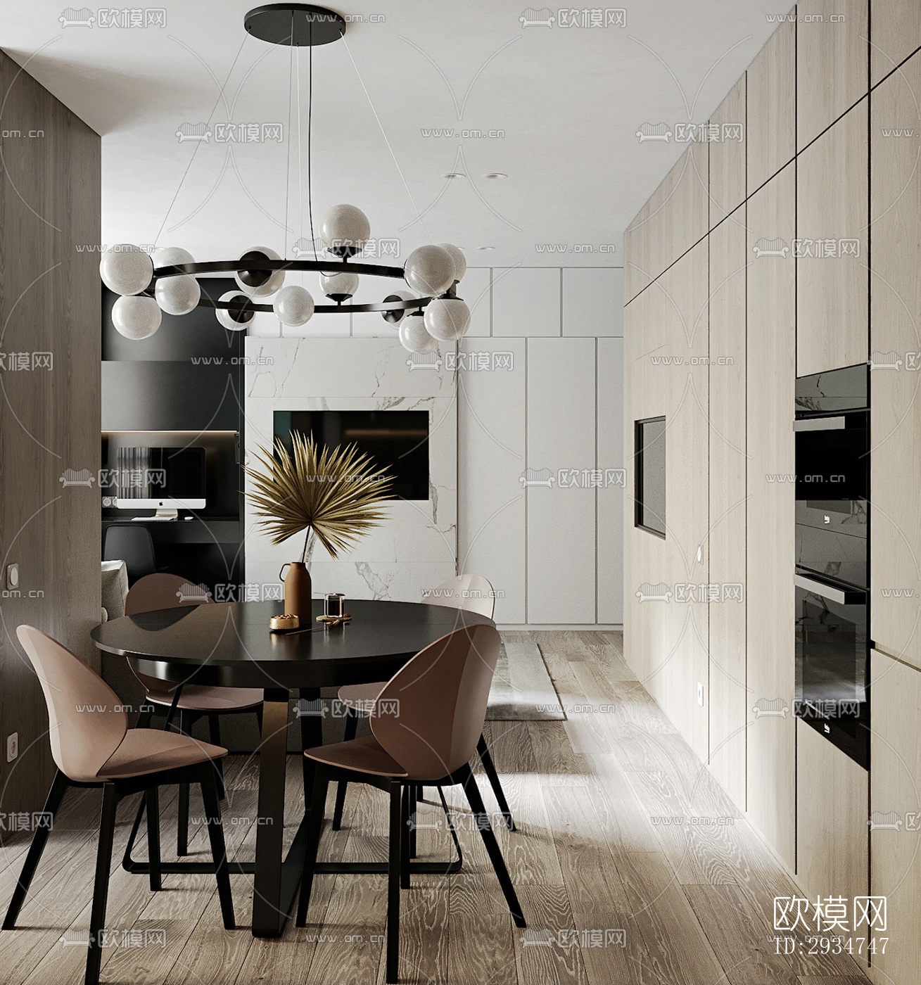 现代平层效果图下载（渲染图9）