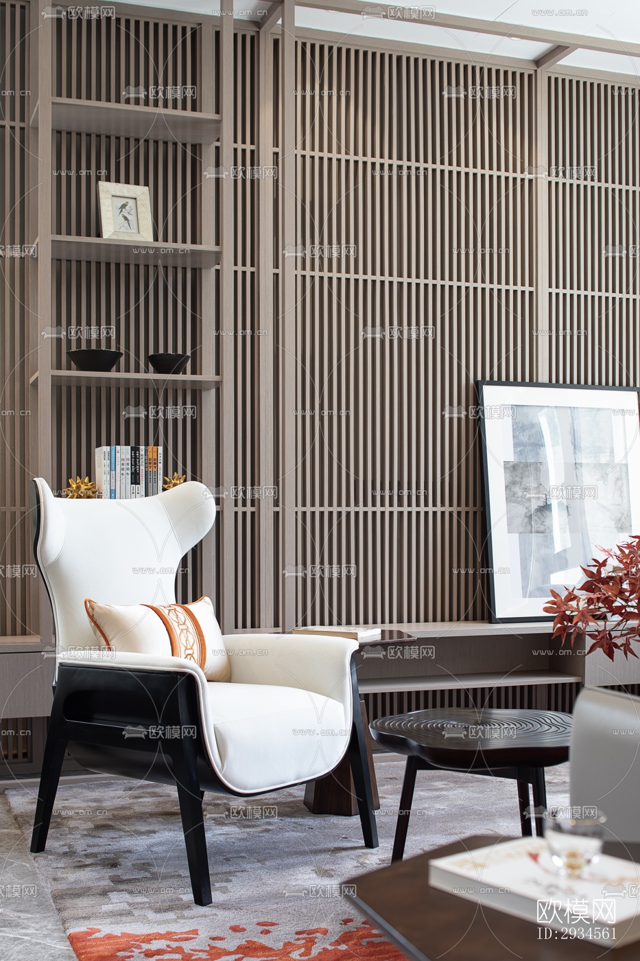 新中式平层效果图下载（渲染图2）