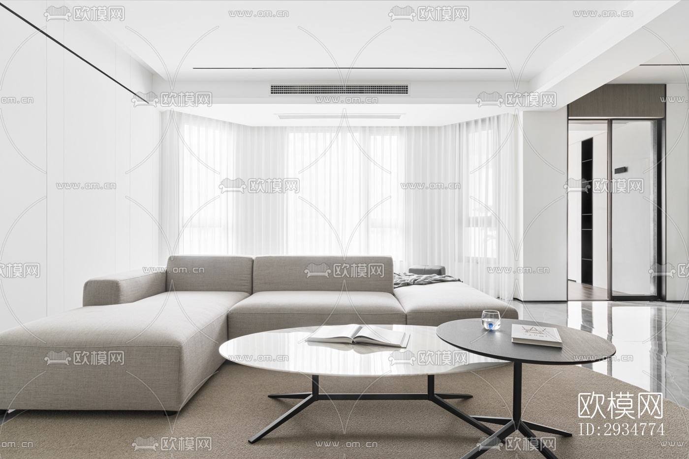 现代平层效果图下载（渲染图12）