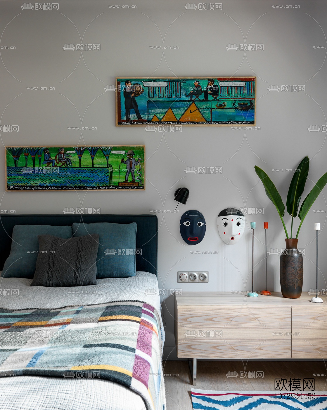 后现代平层效果图下载（渲染图16）