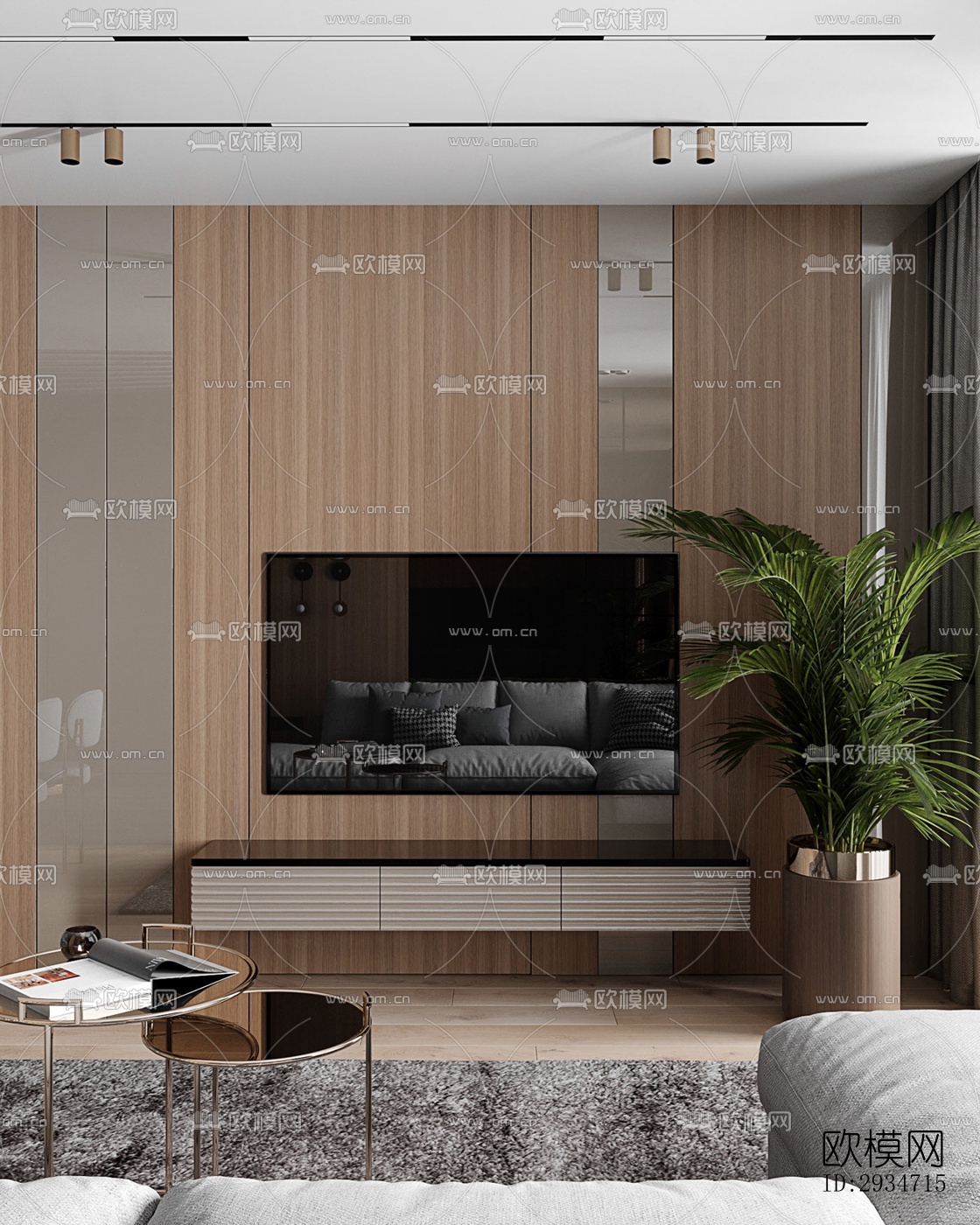 现代平层效果图下载（渲染图15）