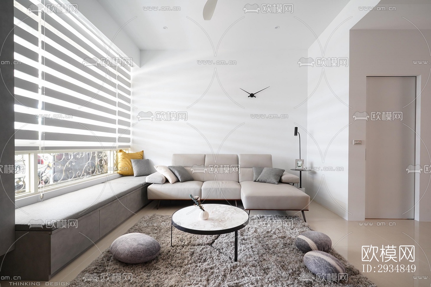 现代平层效果图下载（渲染图1）