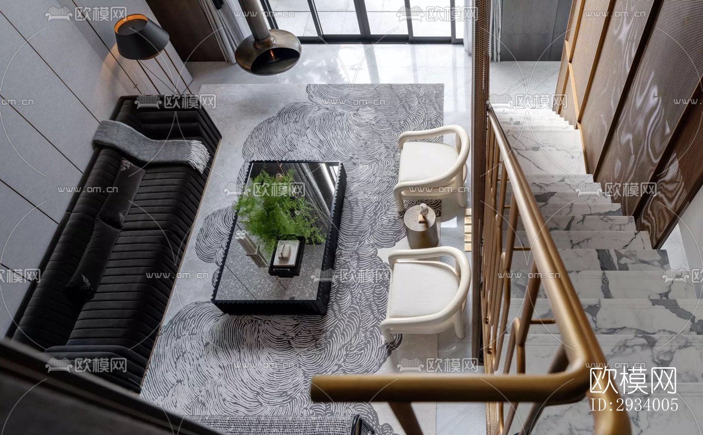 新中式别墅效果图下载（渲染图11）