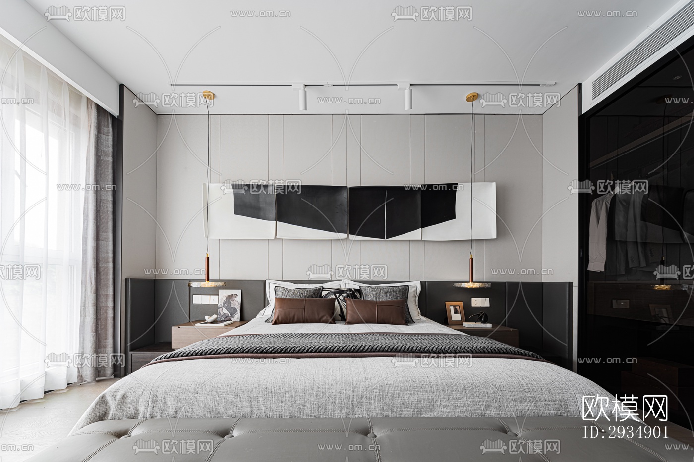 现代平层效果图下载（渲染图6）