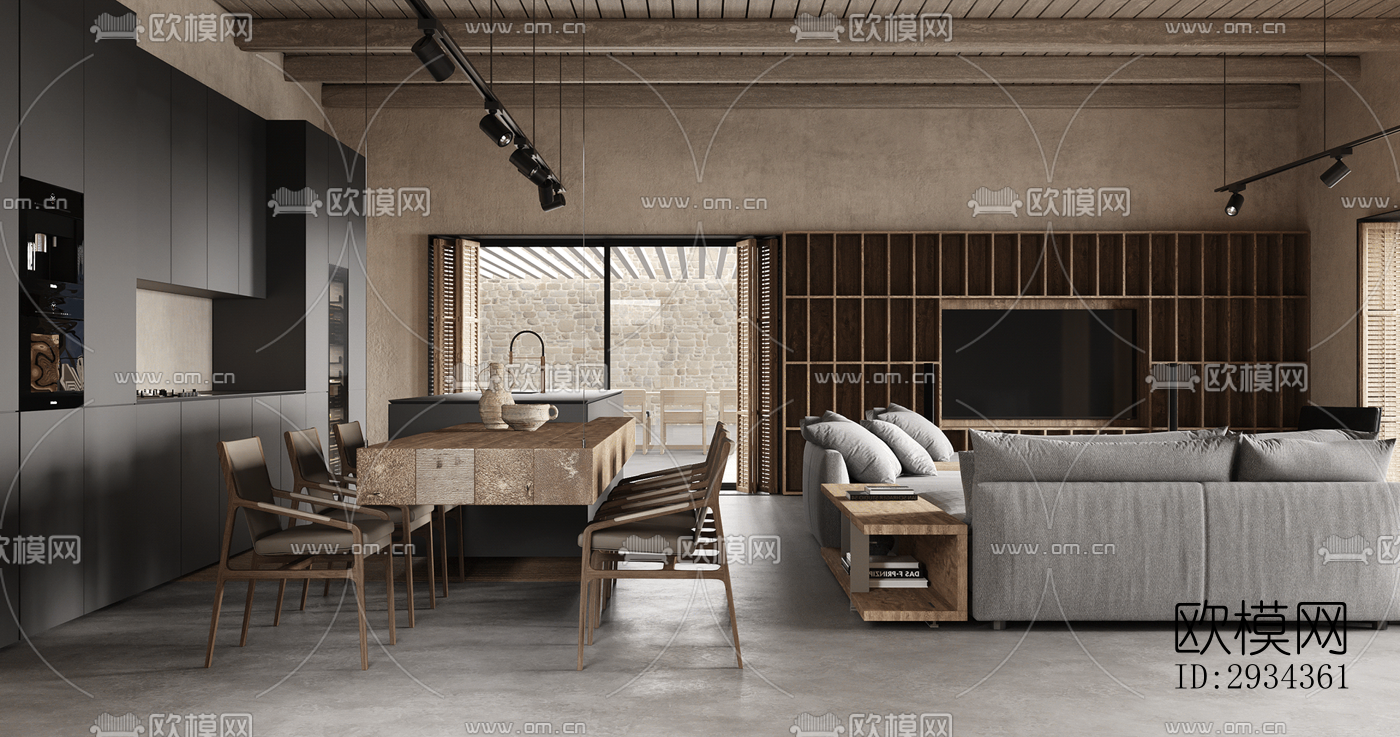 侘寂平层效果图下载（渲染图20）