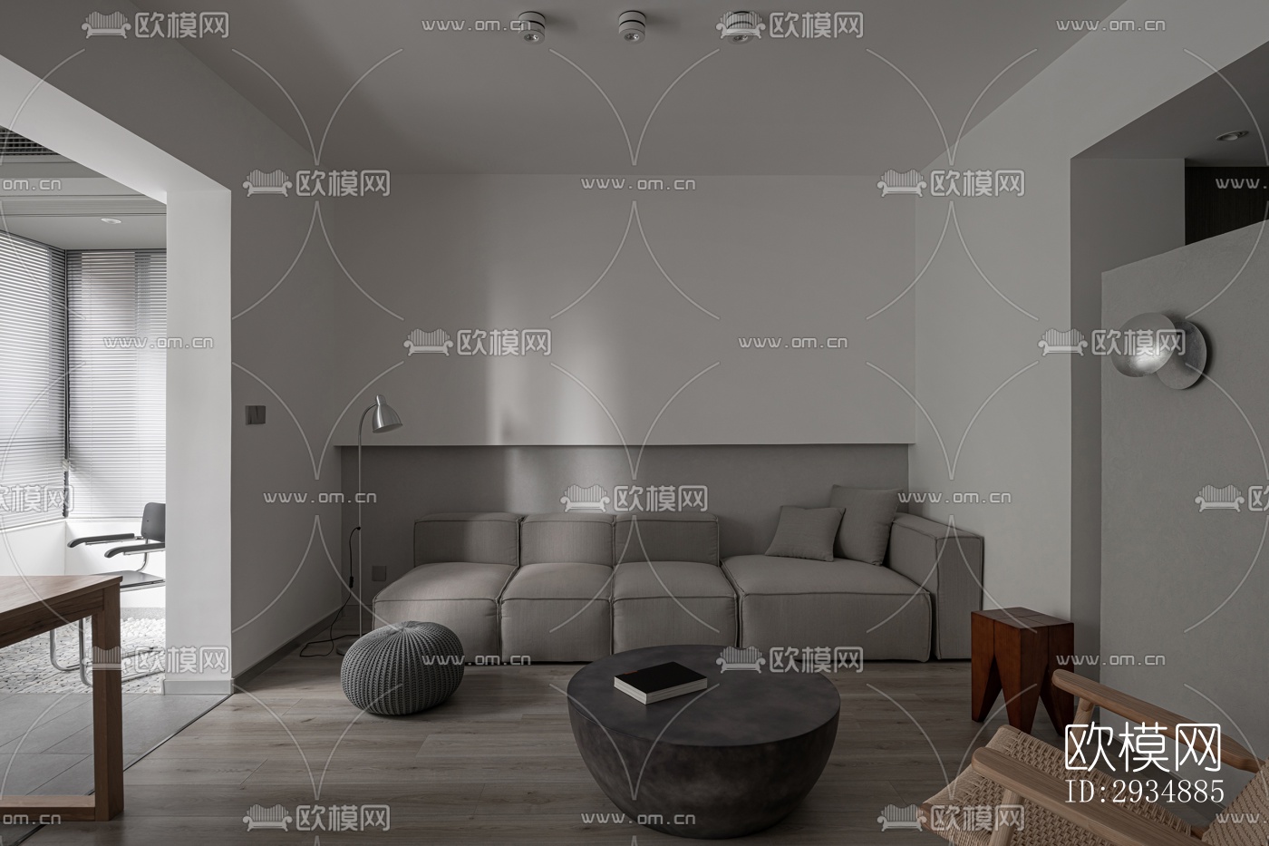 现代平层效果图下载（渲染图14）