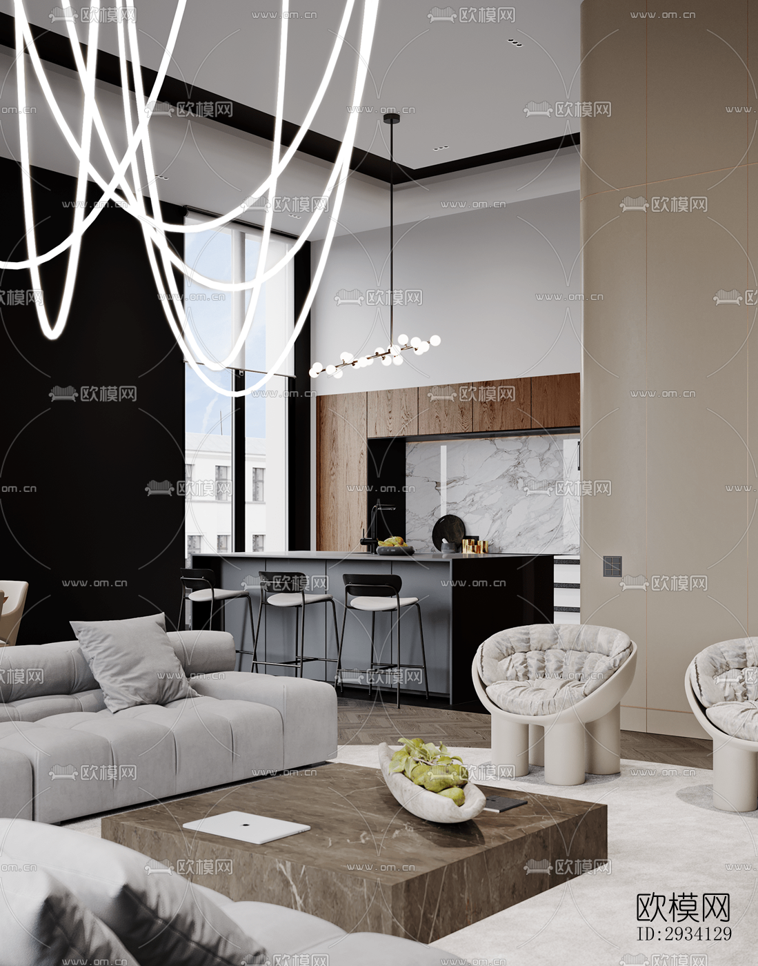 现代别墅效果图下载（渲染图12）