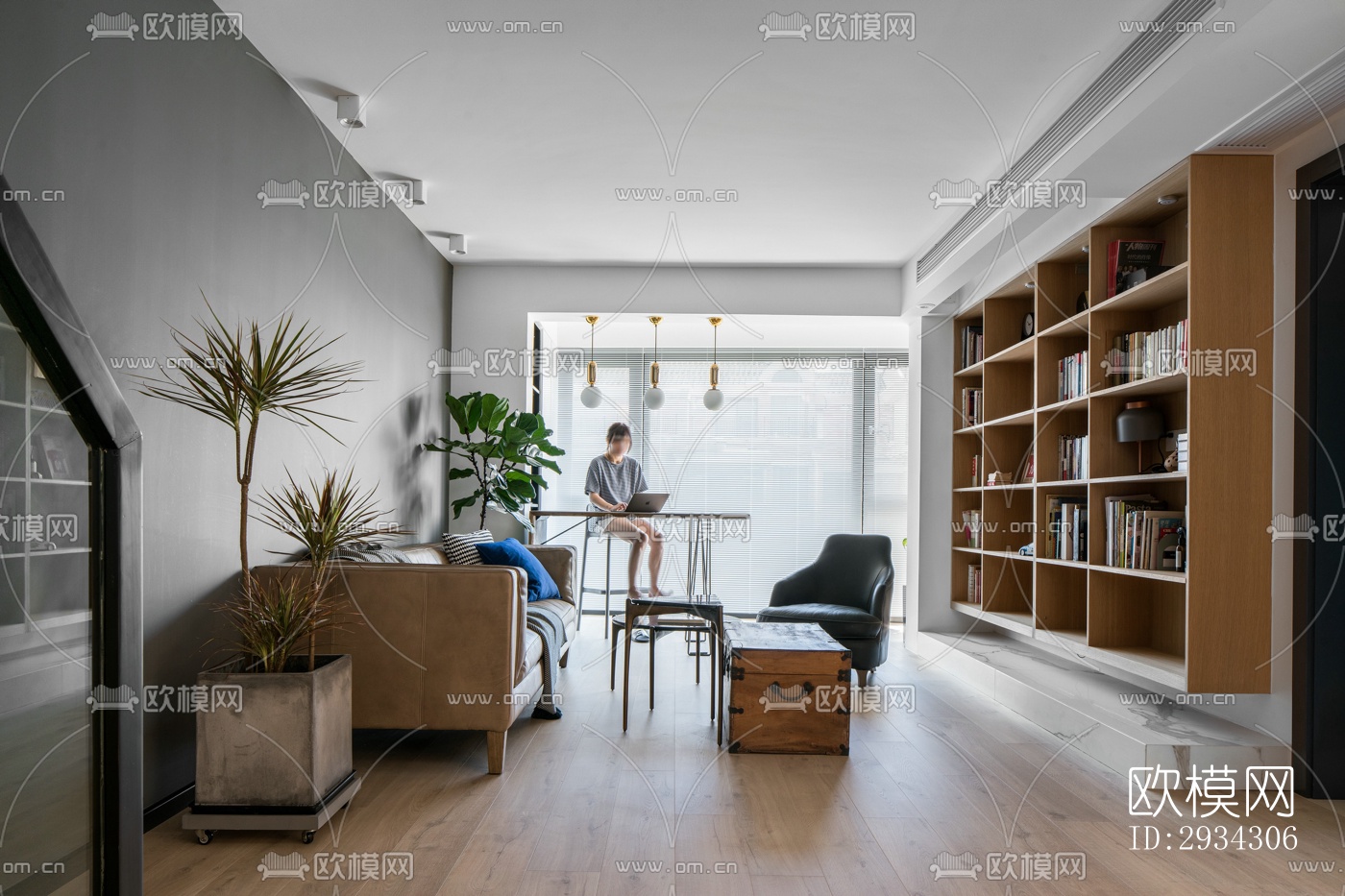 现代复式效果图下载（渲染图9）