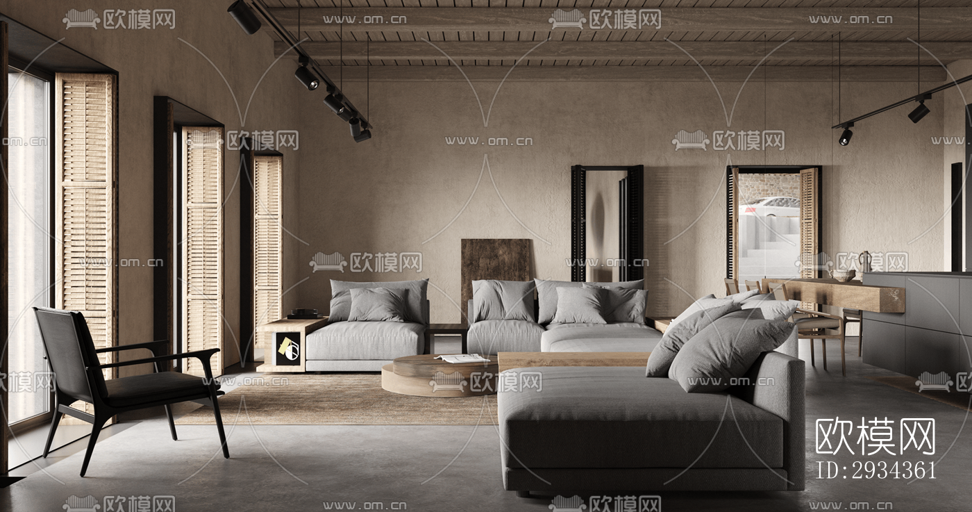 侘寂平层效果图下载（渲染图15）