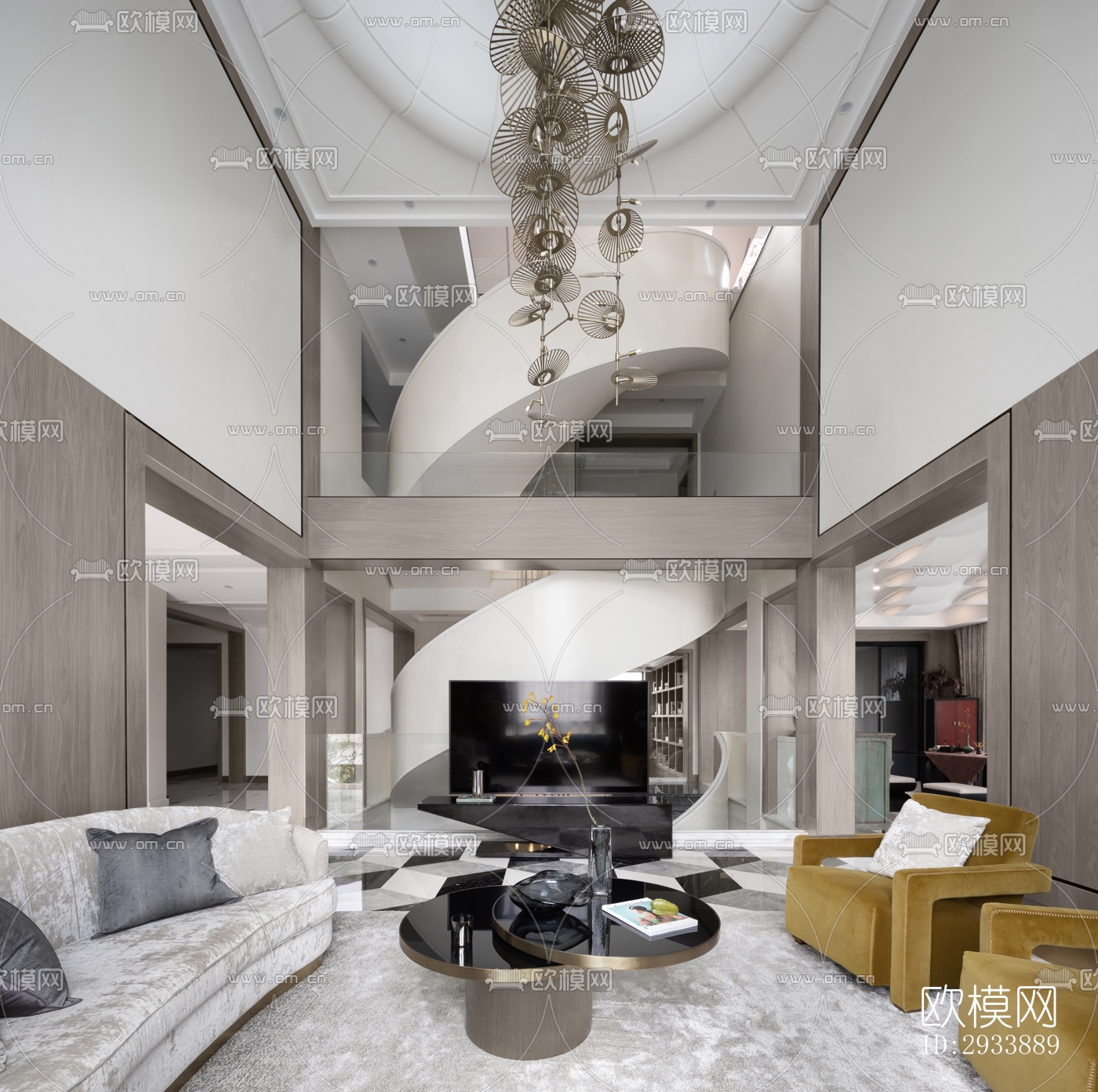 后现代别墅效果图下载（渲染图14）