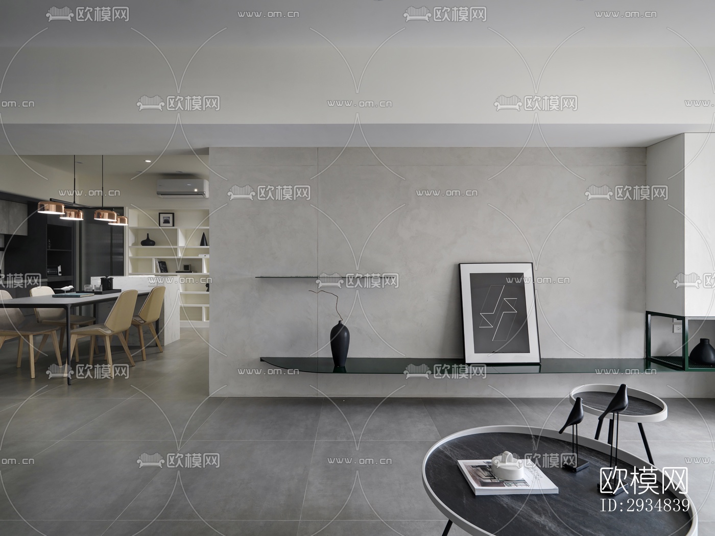 现代平层效果图下载（渲染图1）