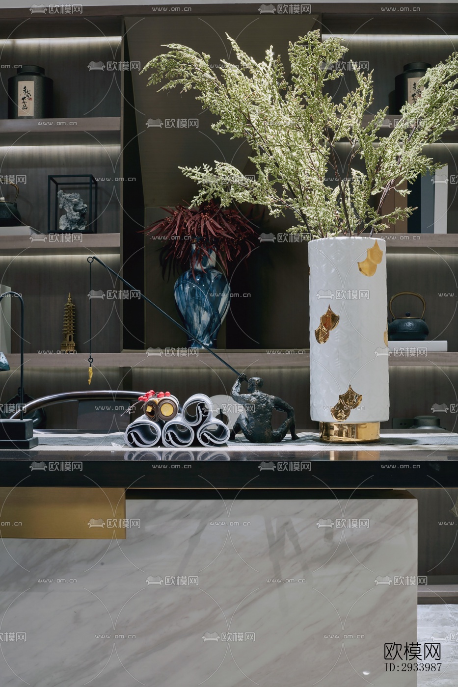 新中式别墅效果图下载（渲染图7）