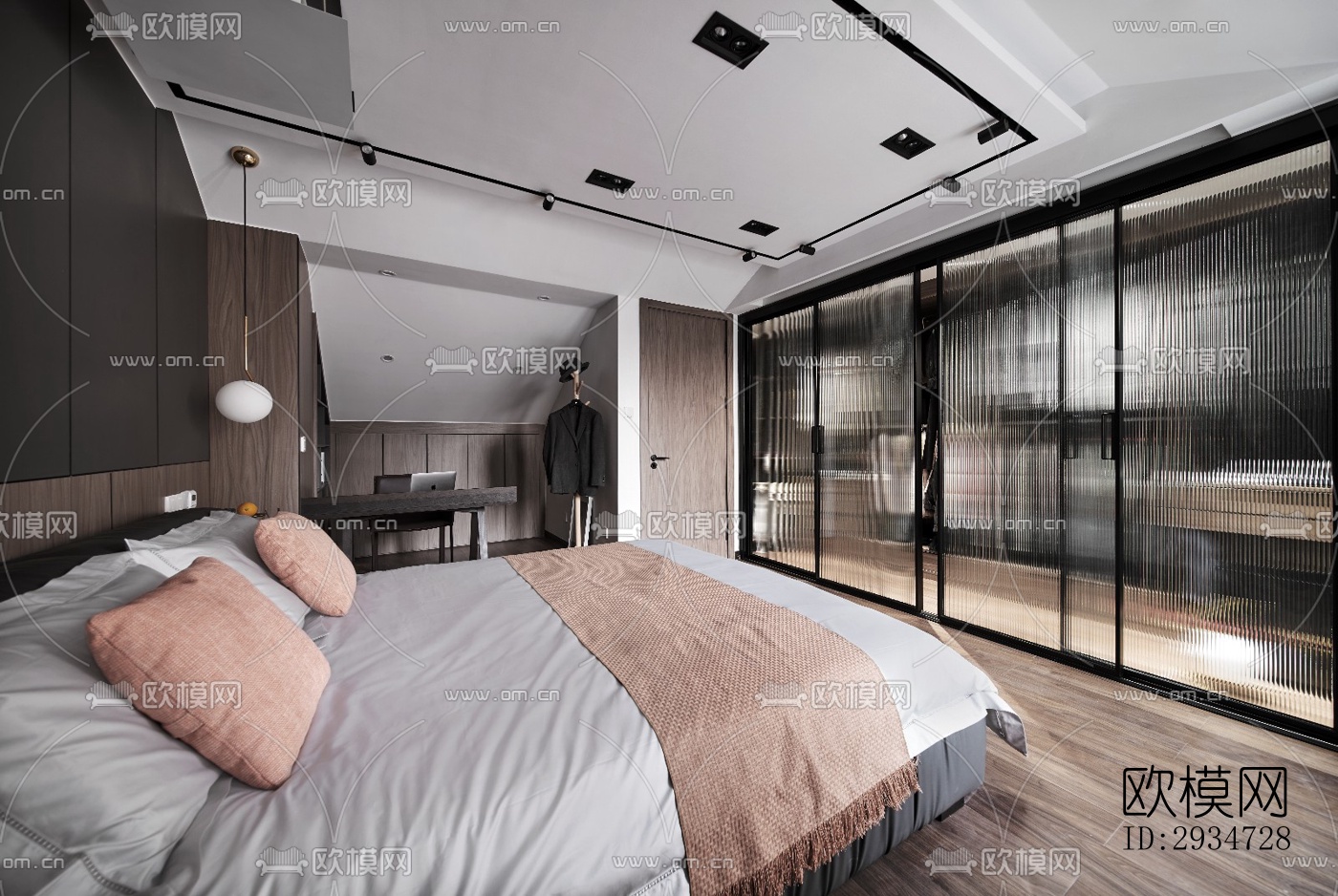 现代平层效果图下载（渲染图12）