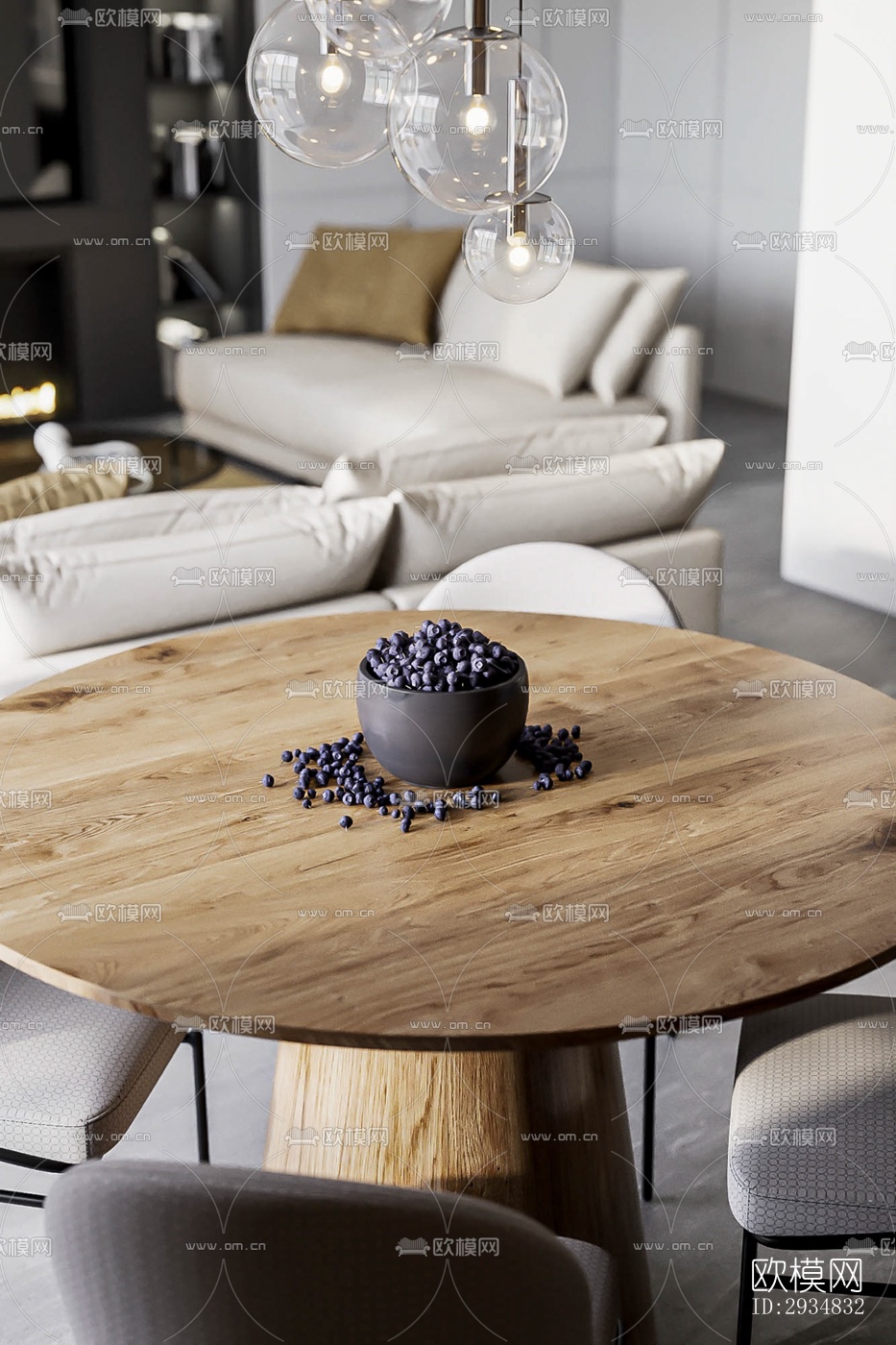 现代平层效果图下载（渲染图4）