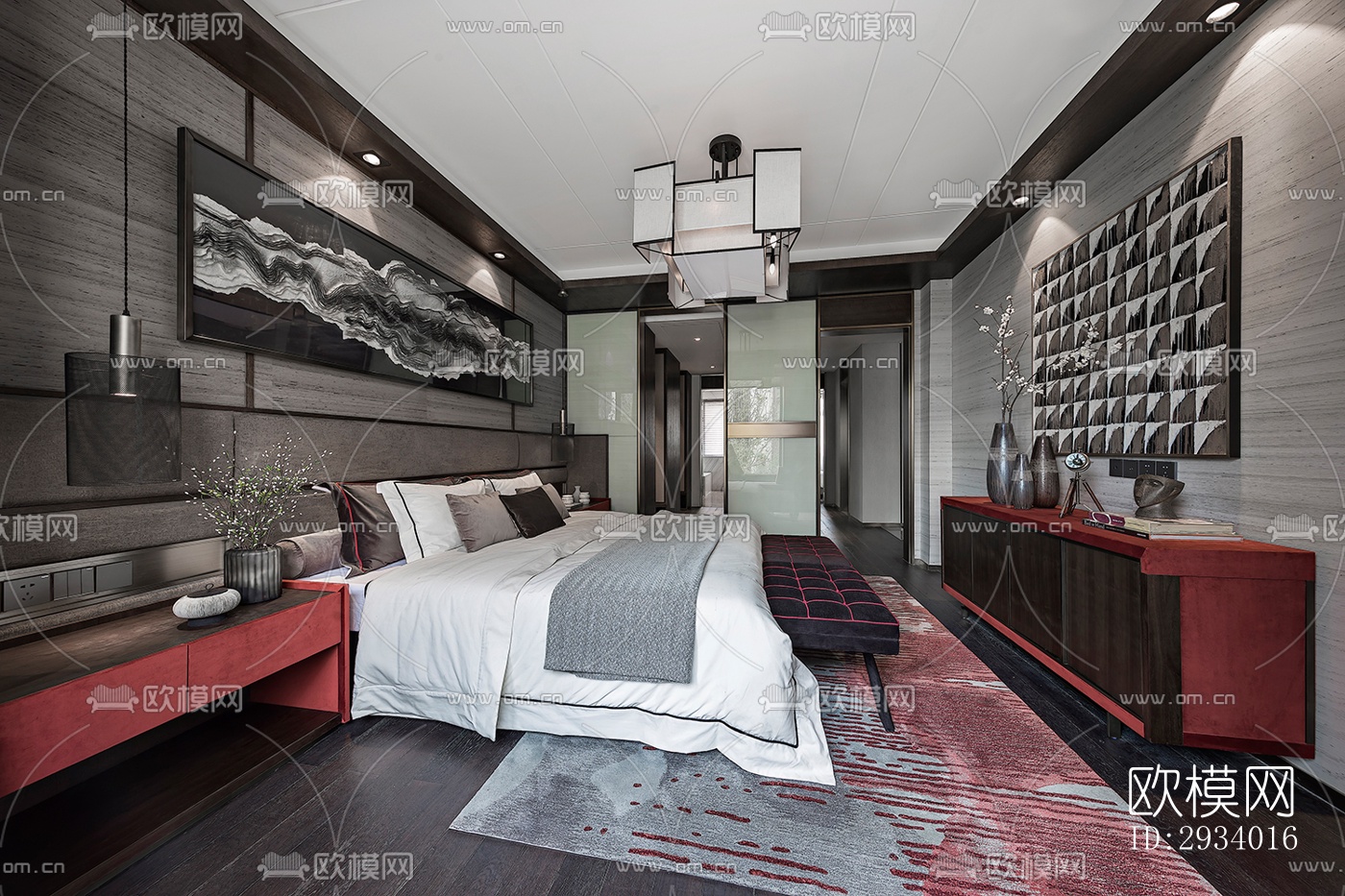 新中式别墅效果图下载（渲染图10）