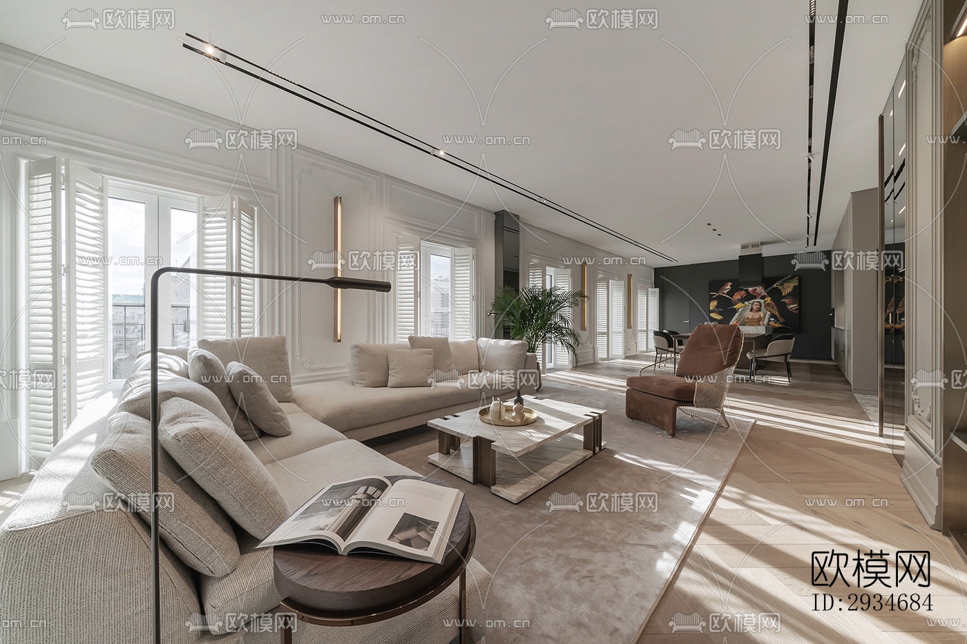 欧式平层效果图下载（渲染图18）