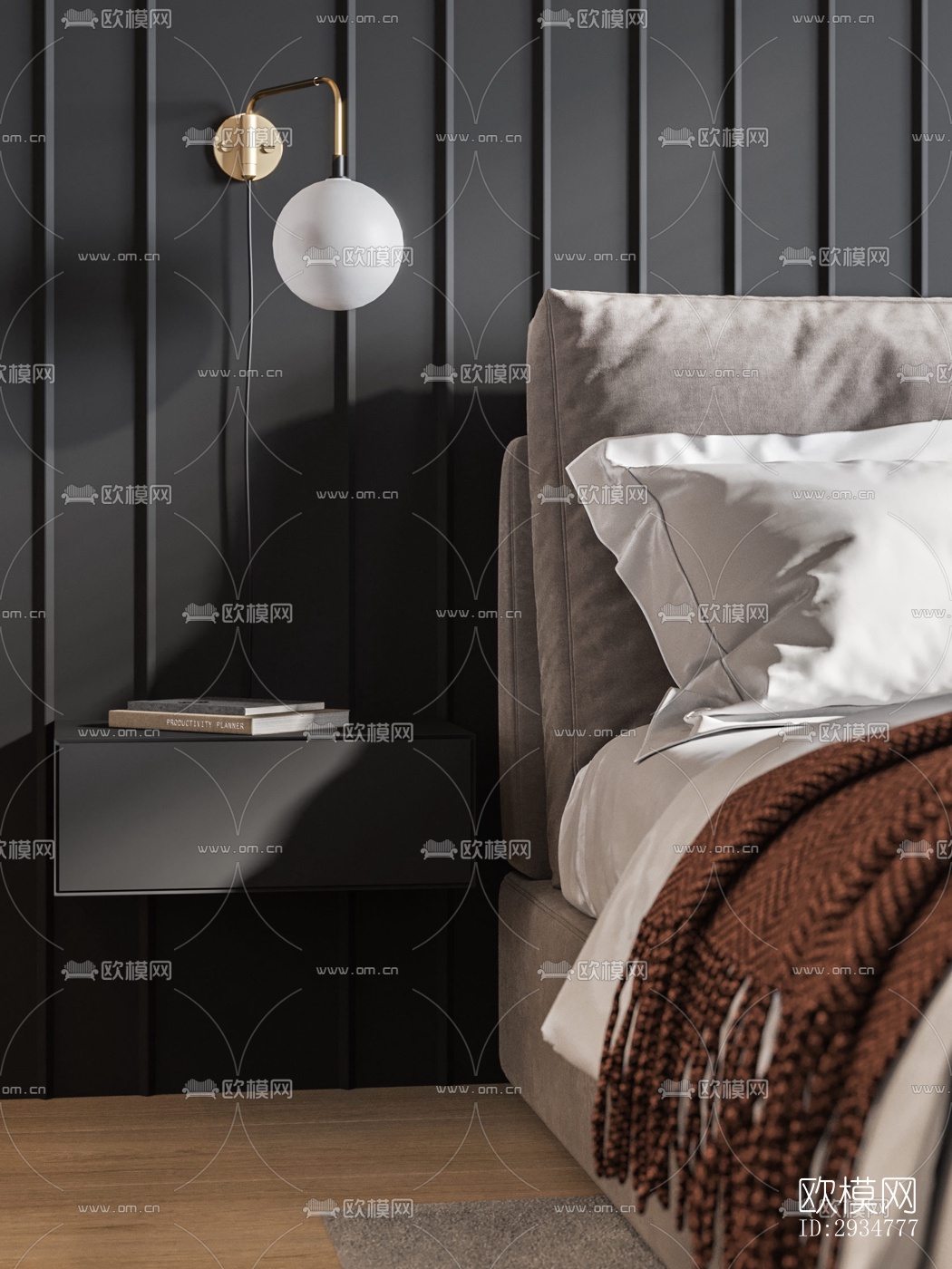 现代平层效果图下载（渲染图6）