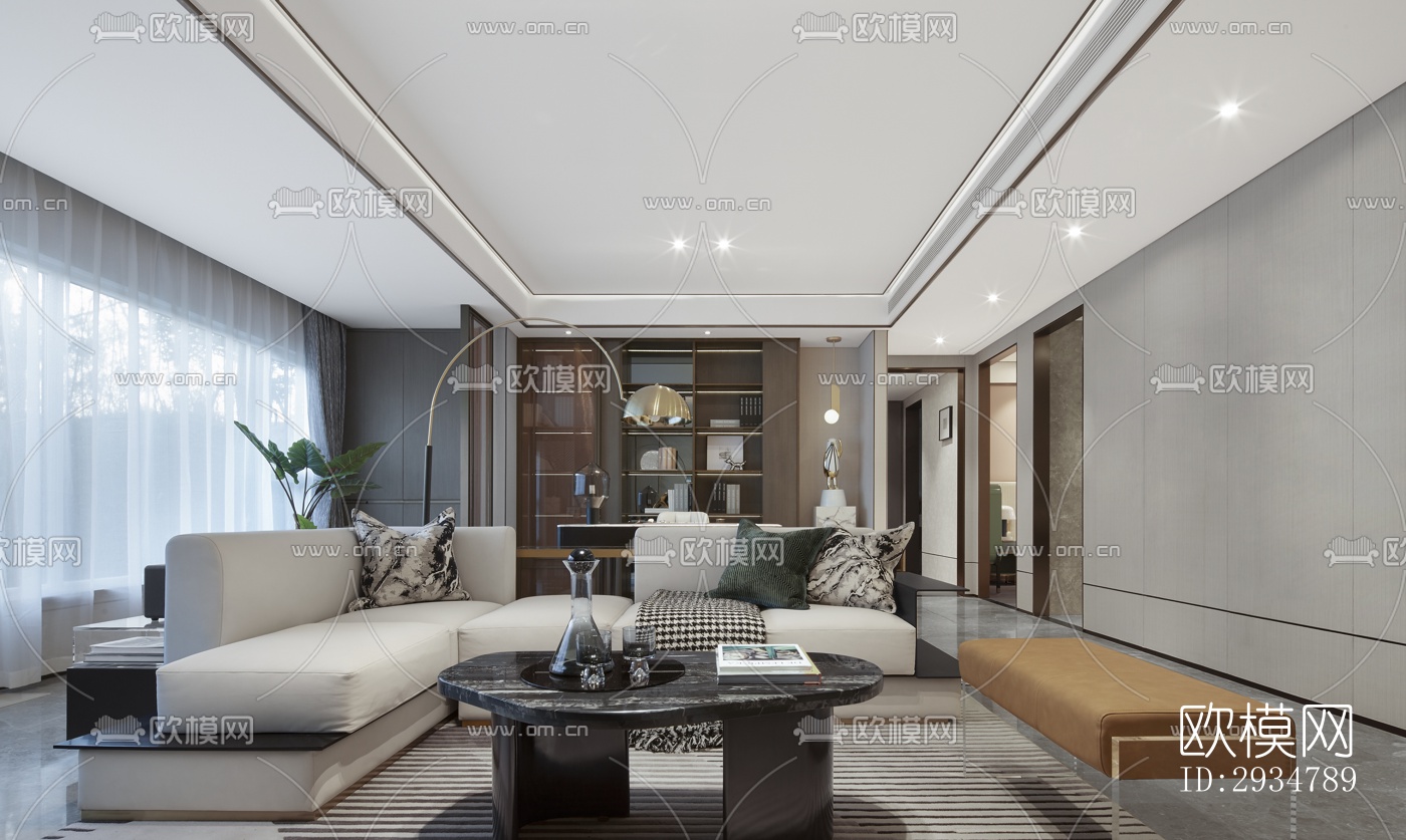 现代平层效果图下载（渲染图20）