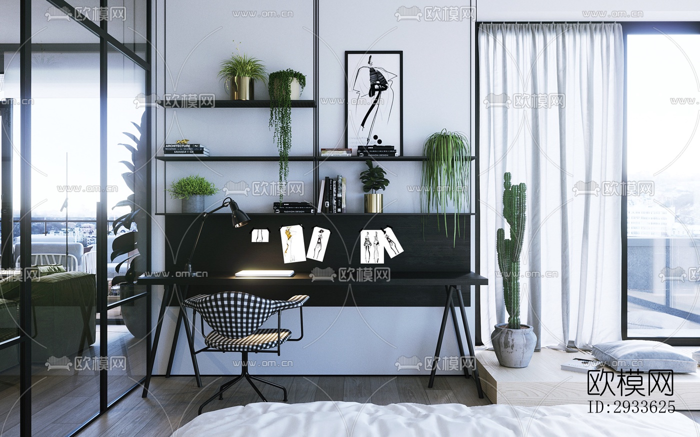 北欧公寓效果图下载（渲染图3）