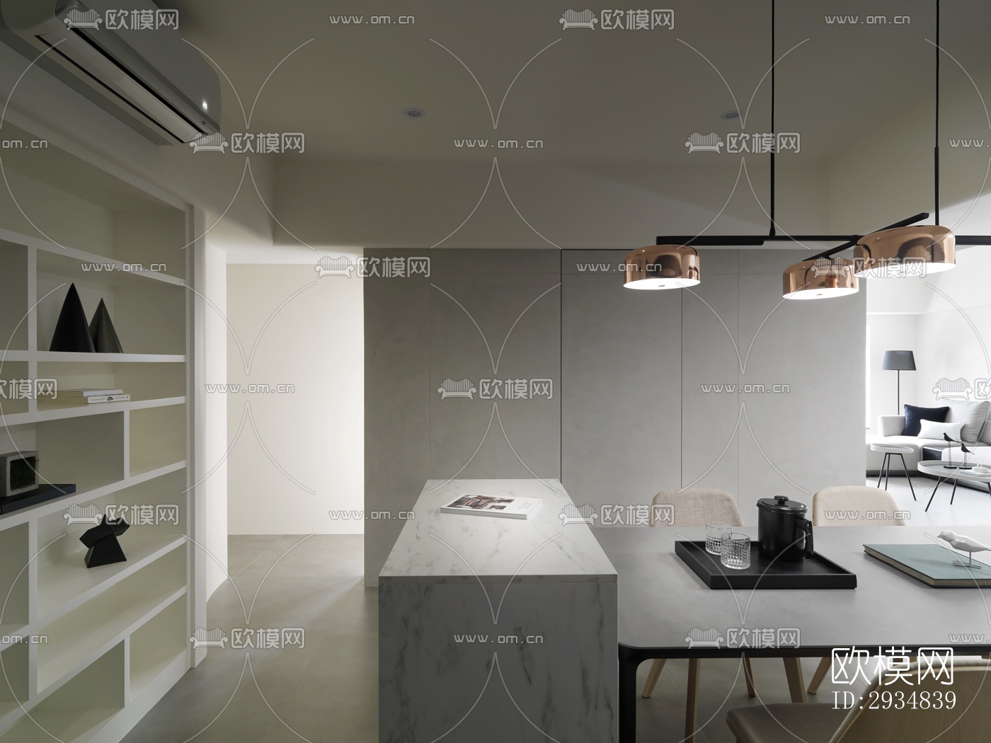 现代平层效果图下载（渲染图7）