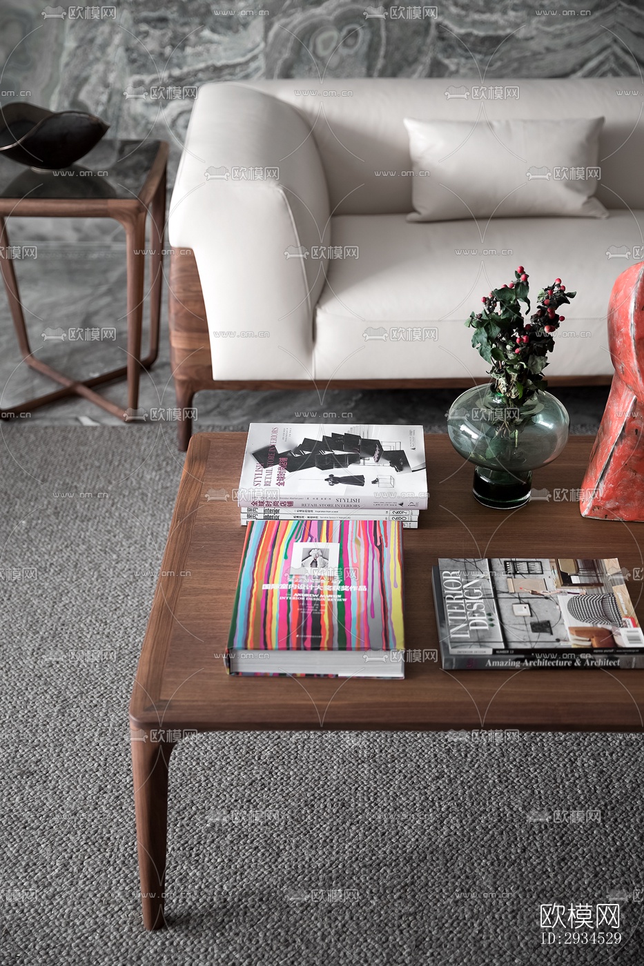 新中式平层效果图下载（渲染图3）