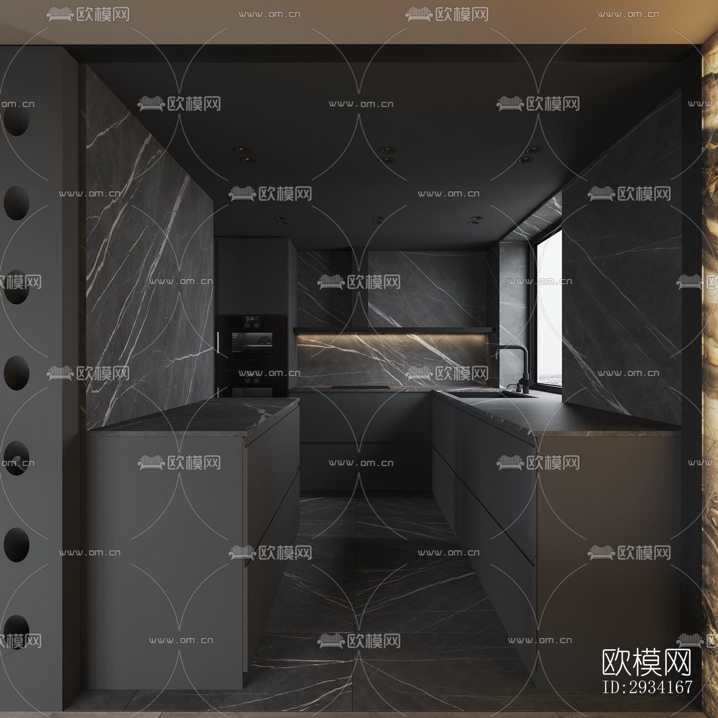 高级灰别墅效果图下载（渲染图20）