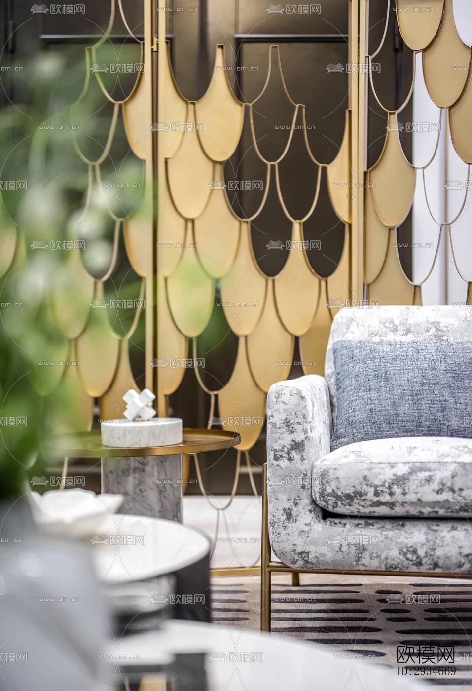 新中式平层效果图下载（渲染图15）