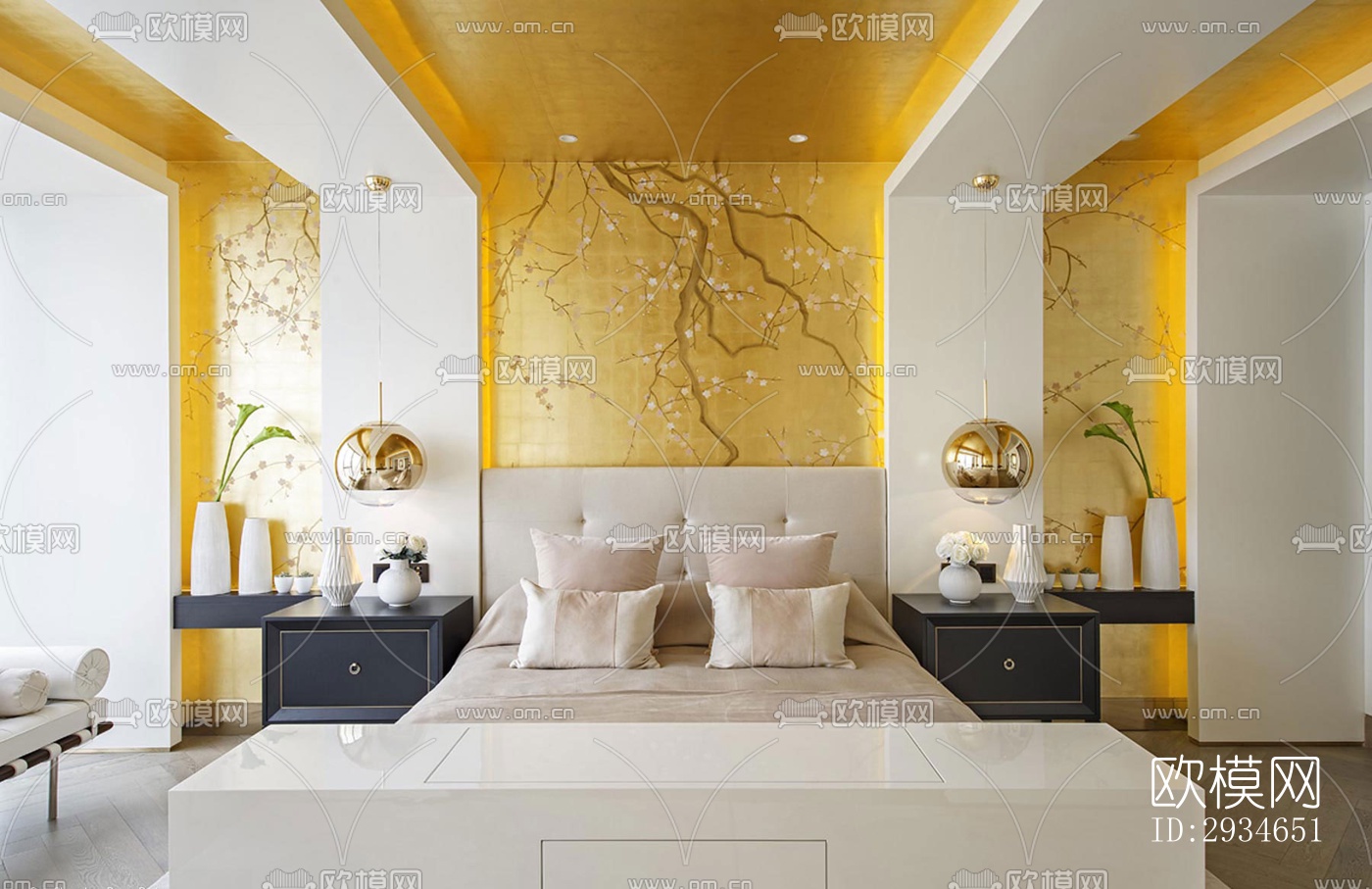 新中式平层效果图下载（渲染图9）