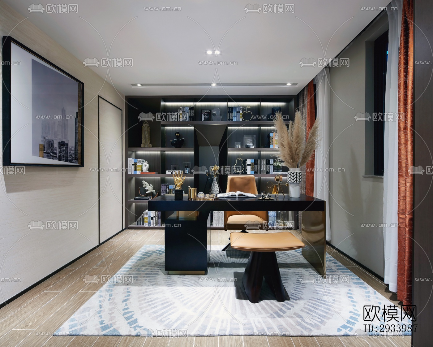 新中式别墅效果图下载（渲染图13）