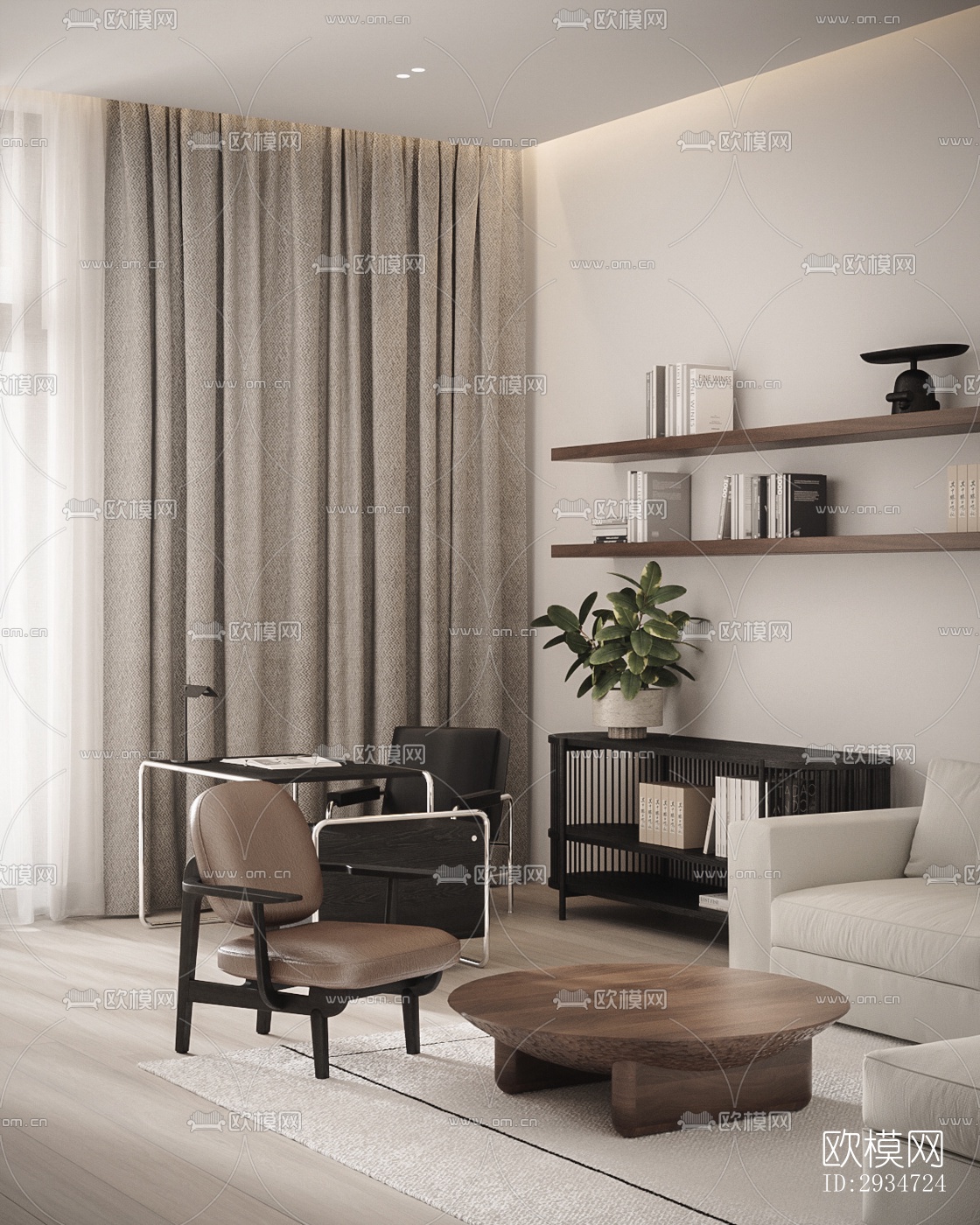 现代平层效果图下载（渲染图2）